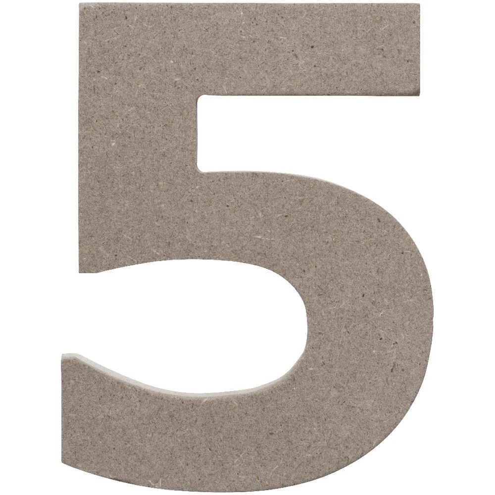 2 Born Wooden Number 5 10cm, 2 of 3