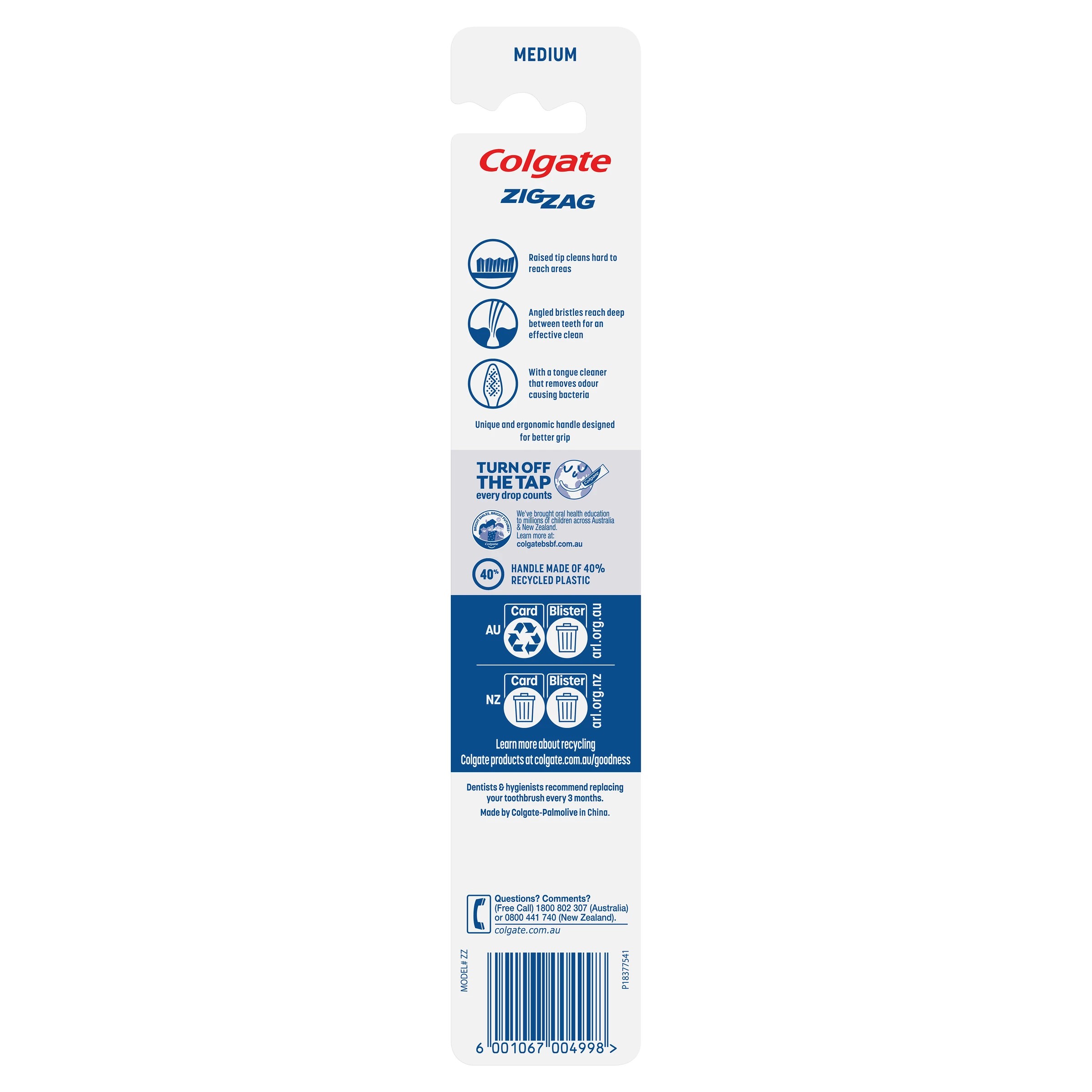 2 Colgate Zig Zag Medium Bristles Manual Toothbrush, 2 of 7