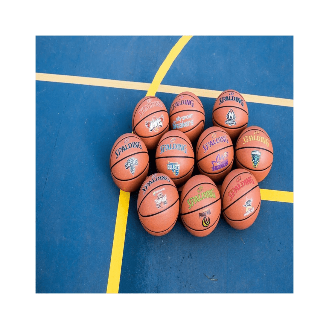 5 Spalding NBL Team Indoor Outdoor Basketball Adelaide 36ers 2 Pack Size 7 - Orange, 5 of 5