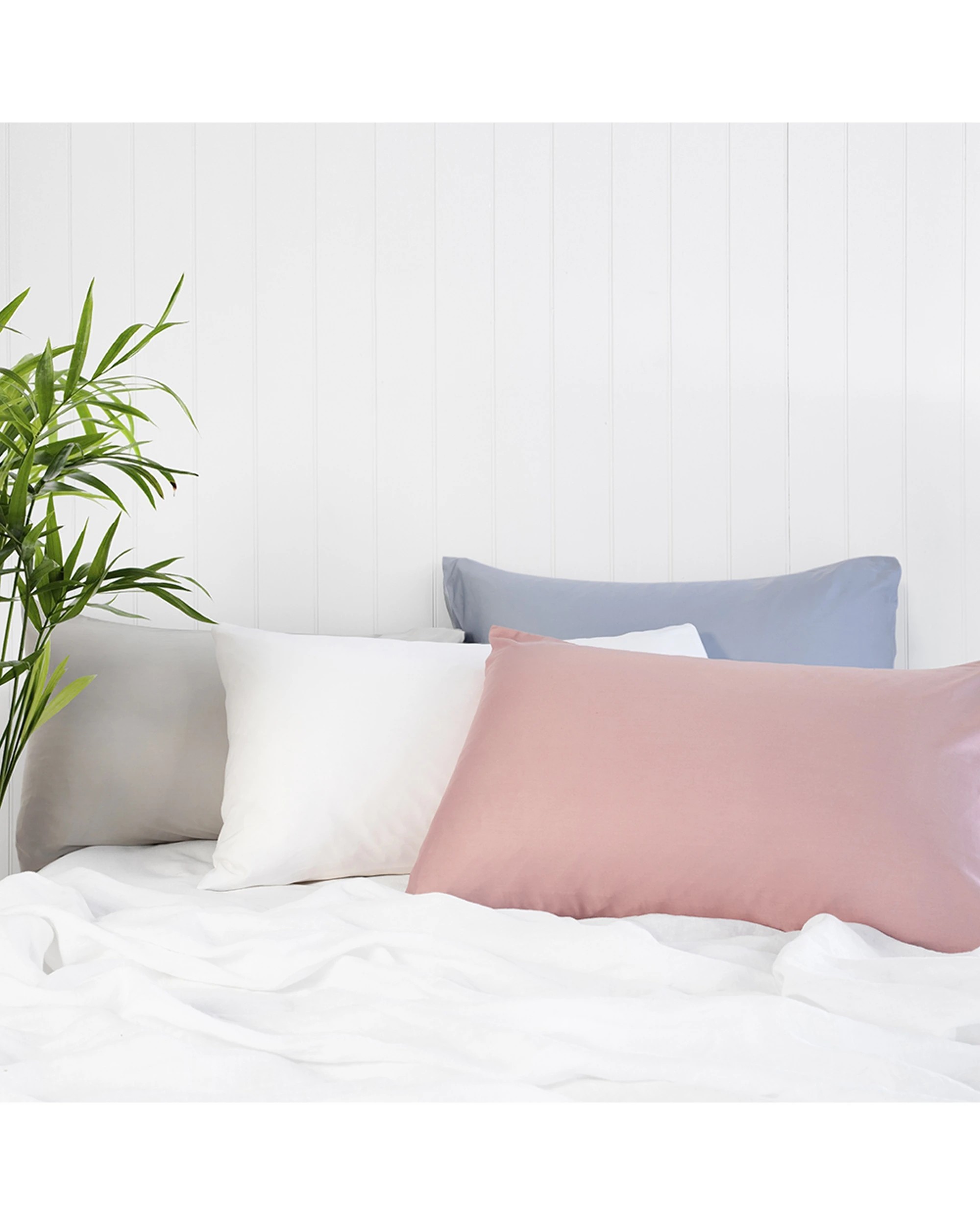 4 Bambury Bamboo Soft Satin Pillowcases Pack of Two - White, 4 of 5