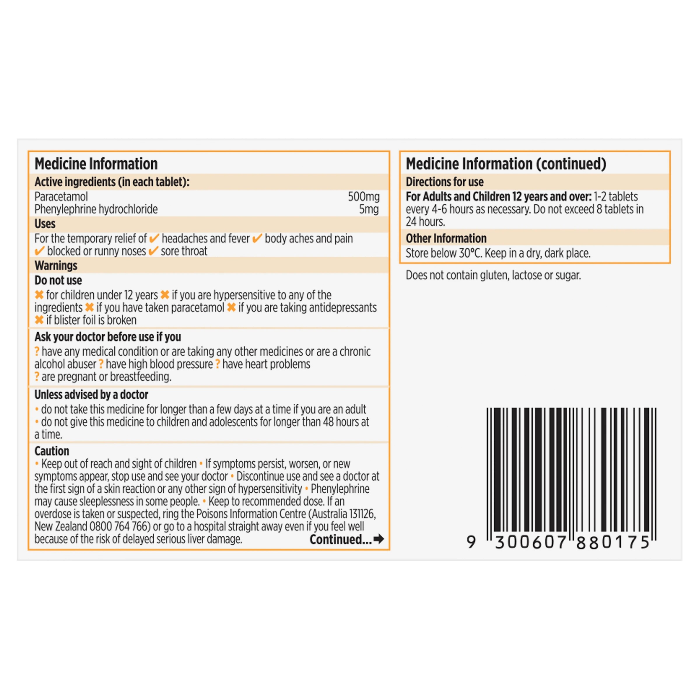 3 16 Pack Codral Relief Cold and Flu Decongestant Tablets, 3 of 6