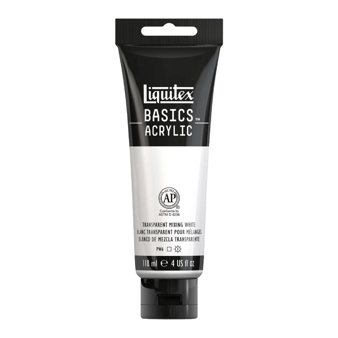 1 Liquitex Basics Acrylic Paint 118mL Transparent White, 1 of 5