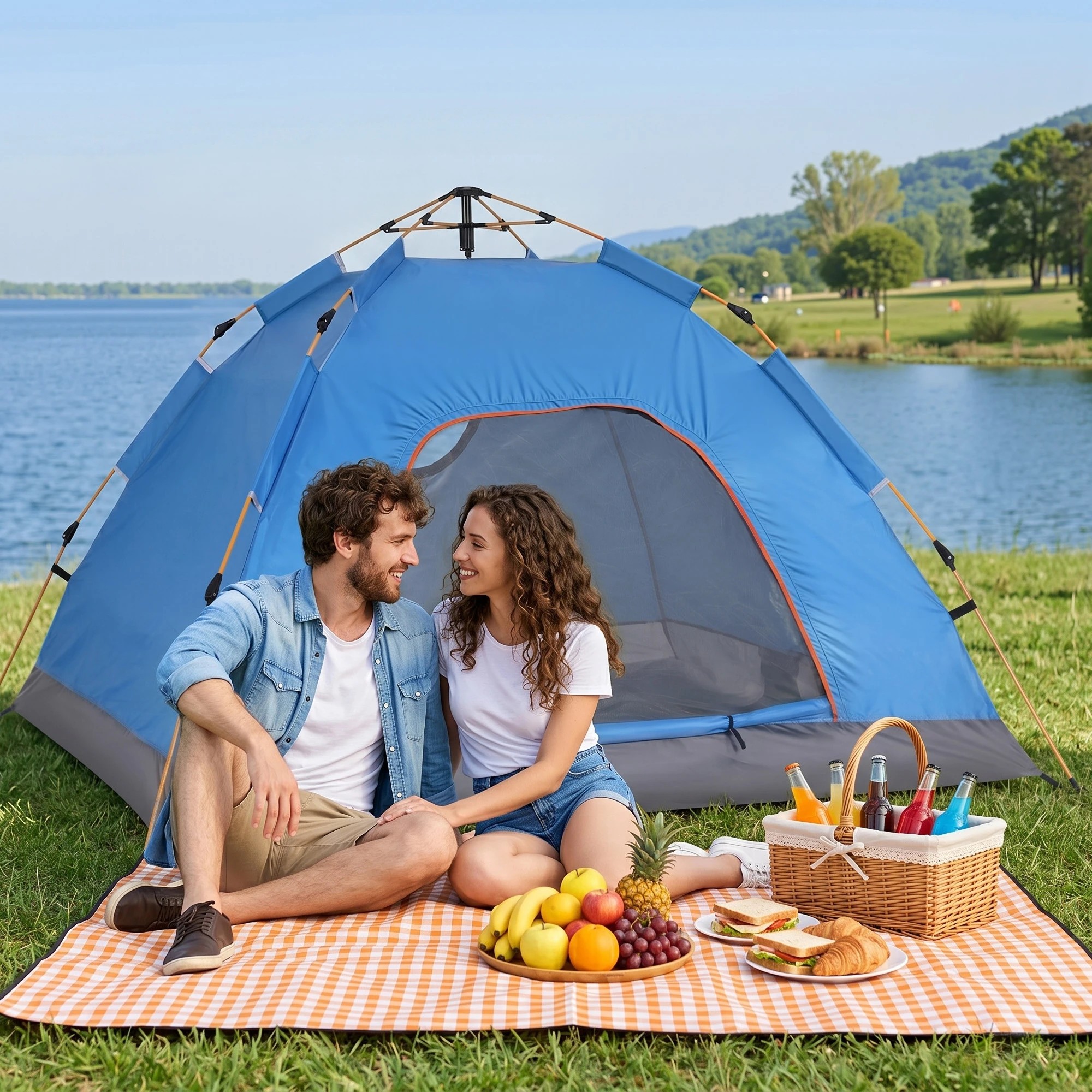 3 Weisshorn Camping Tent Instant Tent Pop up 2 Person Outdoor Hiking Tents Hiking - Blue, 3 of 7