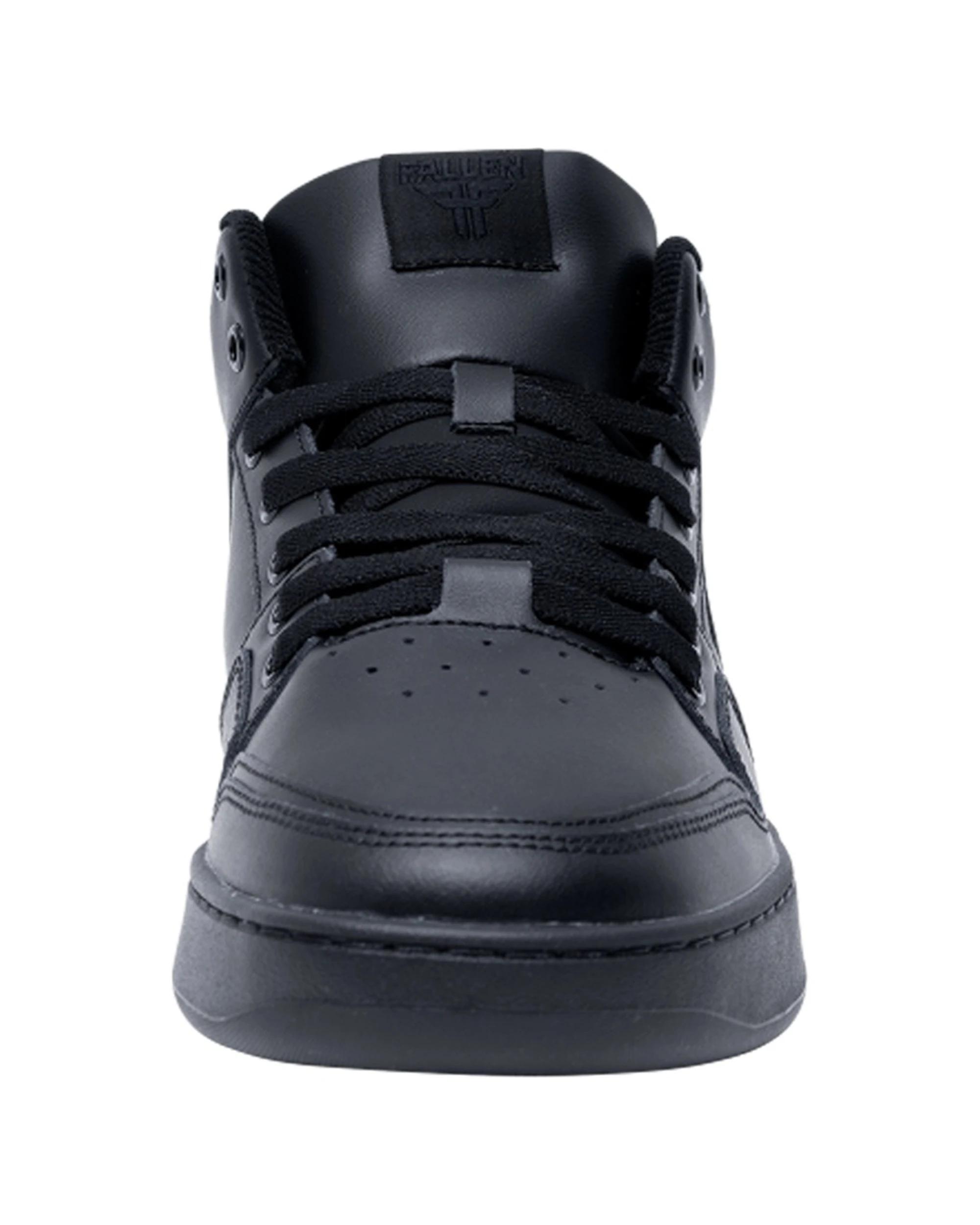 4 Fallen Footwear The Decade Mens Casual Shoes Action Leather Plush Padding BLACK LEATHER, 4 of 6