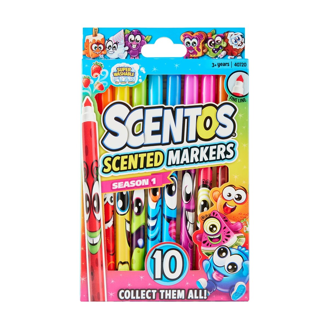 1 10 Pack Scentos Scented Fine Line Markers, 1 of 4