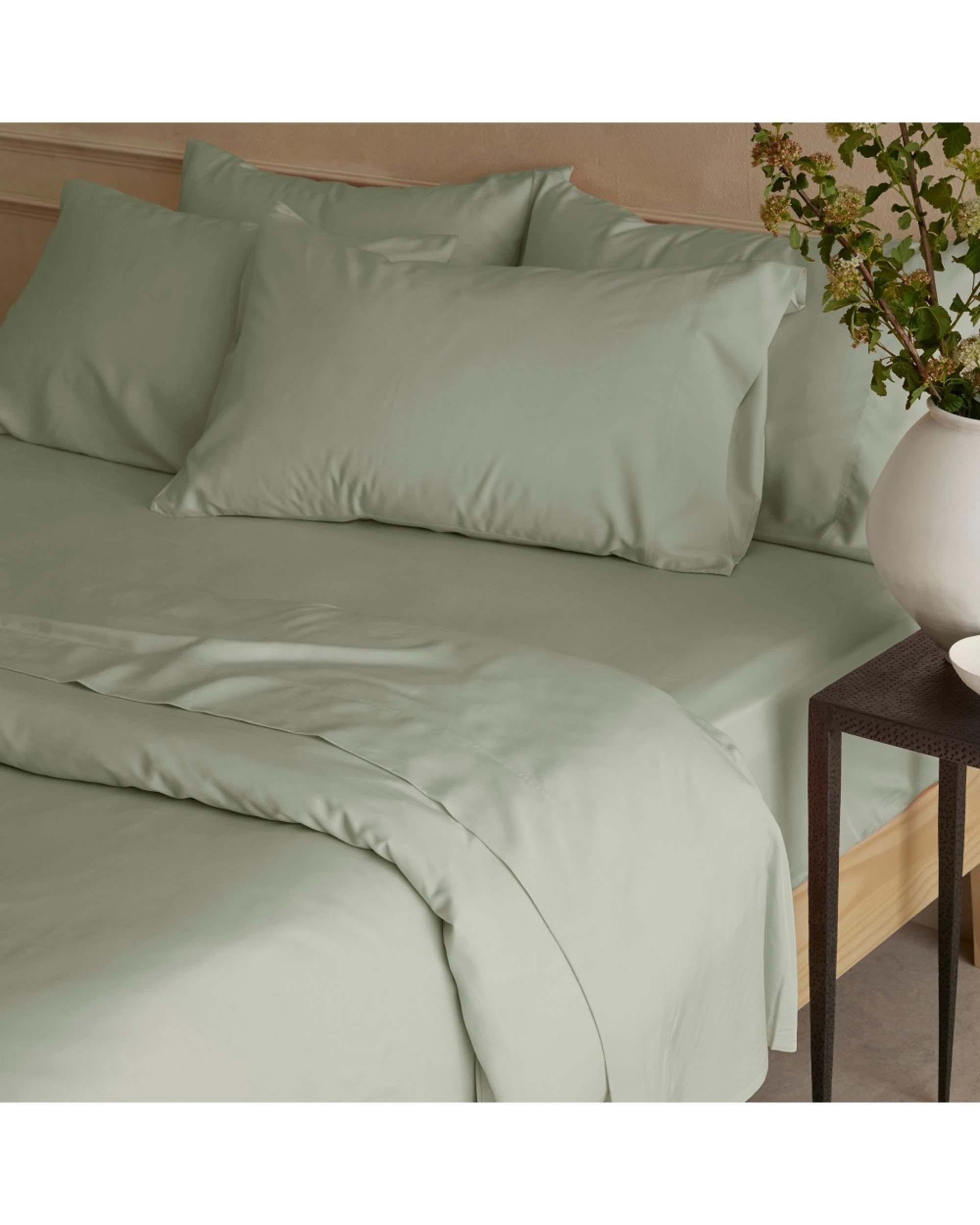 2 Bedding co 2pc 350TC Organic Bamboo Pillow Case Set Sage - King Bed - Green, 2 of 3