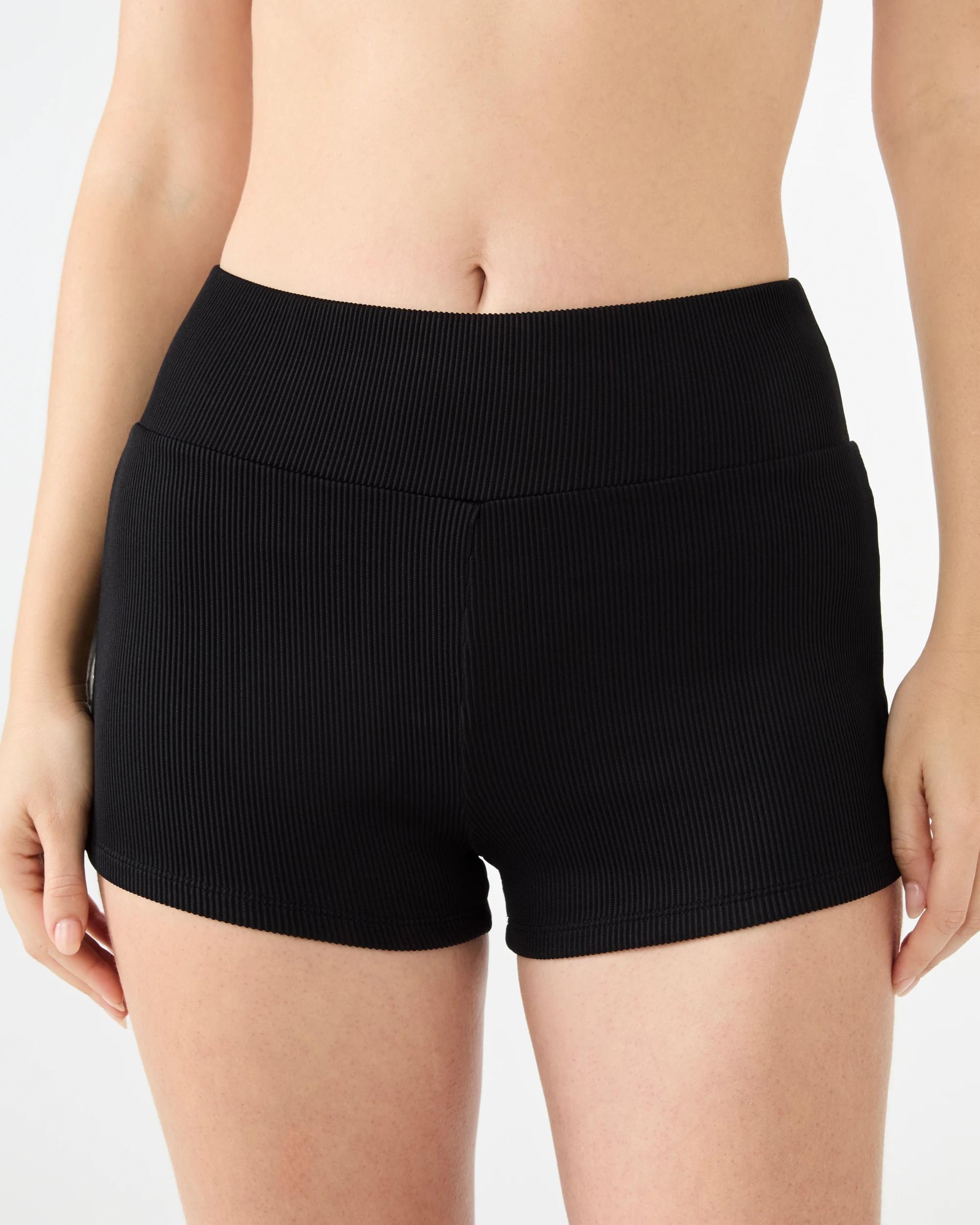 5 Ribbed Swim Bike Shorts Black, 5 of 5