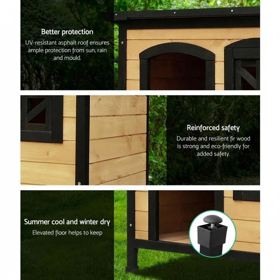 5 i.Pet Dog Kennel Extra Large Wooden Outdoor Indoor Puppy Pet House - Multi, 5 of 8