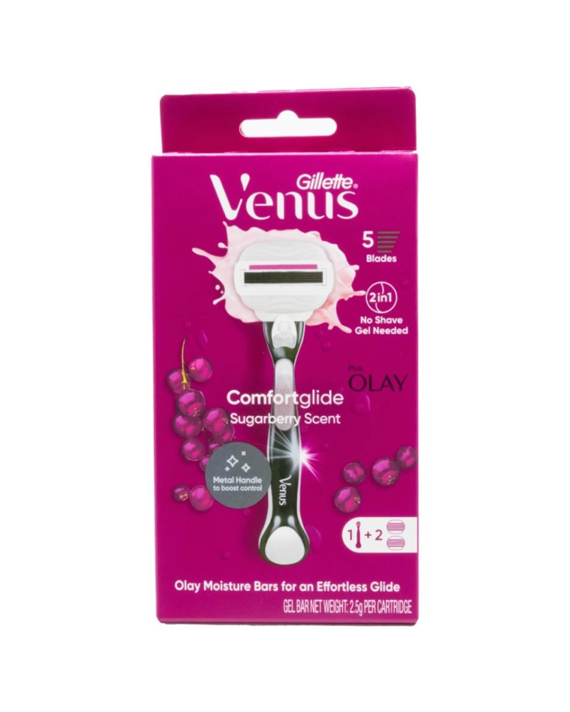 2 Gillette 6PK Venus 5 Comfort Glide Razor Blade With Handle And Cartridge Sugar - Multi, 2 of 3