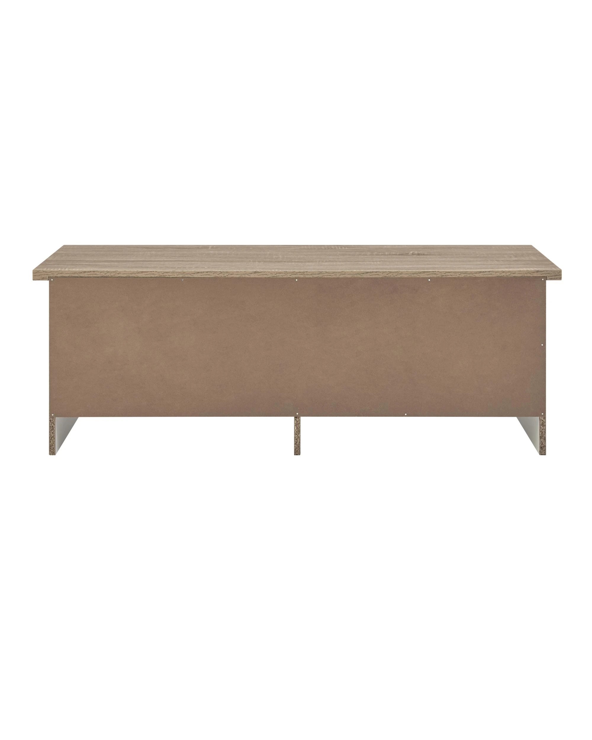 3 Kodu Entertainment Hamptons Unit TV Cabinet TV Stand 120cm 2 Drawers White and Oak, 3 of 6