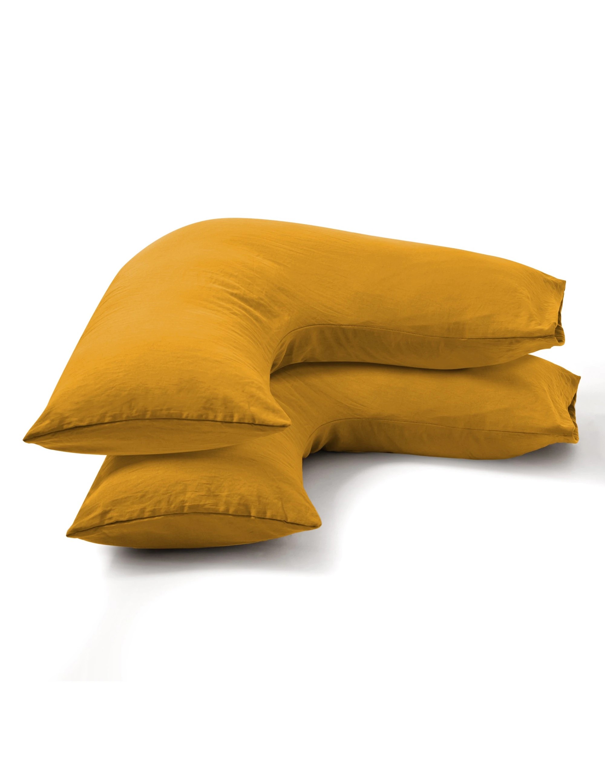 6 Dreamaker Superfine Washed Microfibre V-Shape Pillowcase Twin Pack - Mustard, 6 of 6