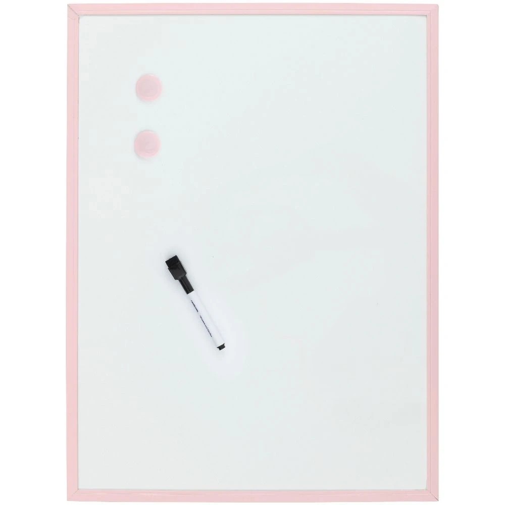 2 J.Burrows Magnetic Whiteboard 430 x 580mm Pink Frame, 2 of 7