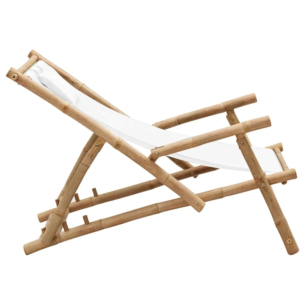 4 vidaXL deck chair Foldable - White, 4 of 8