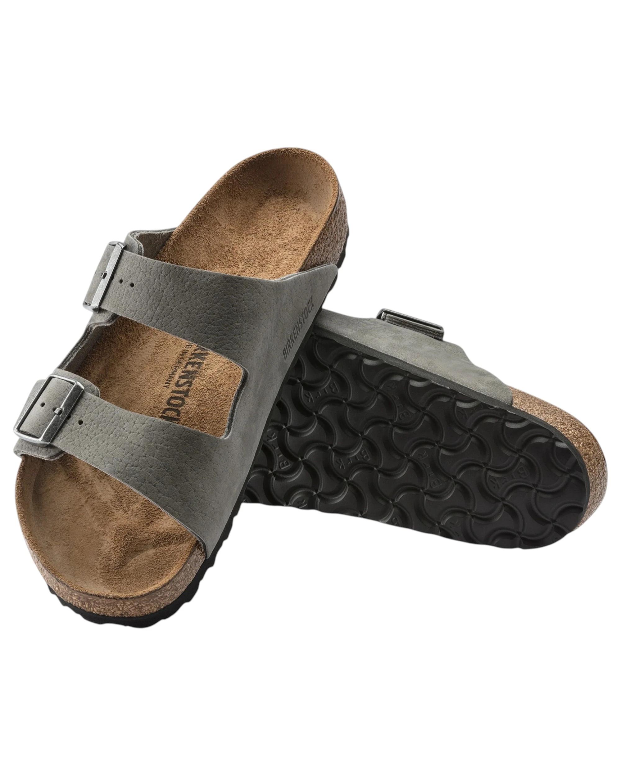 3 Birkenstock Mens Arizona Desert Buck Nubuck Leather Regular Sandals Whale Grey, 3 of 4