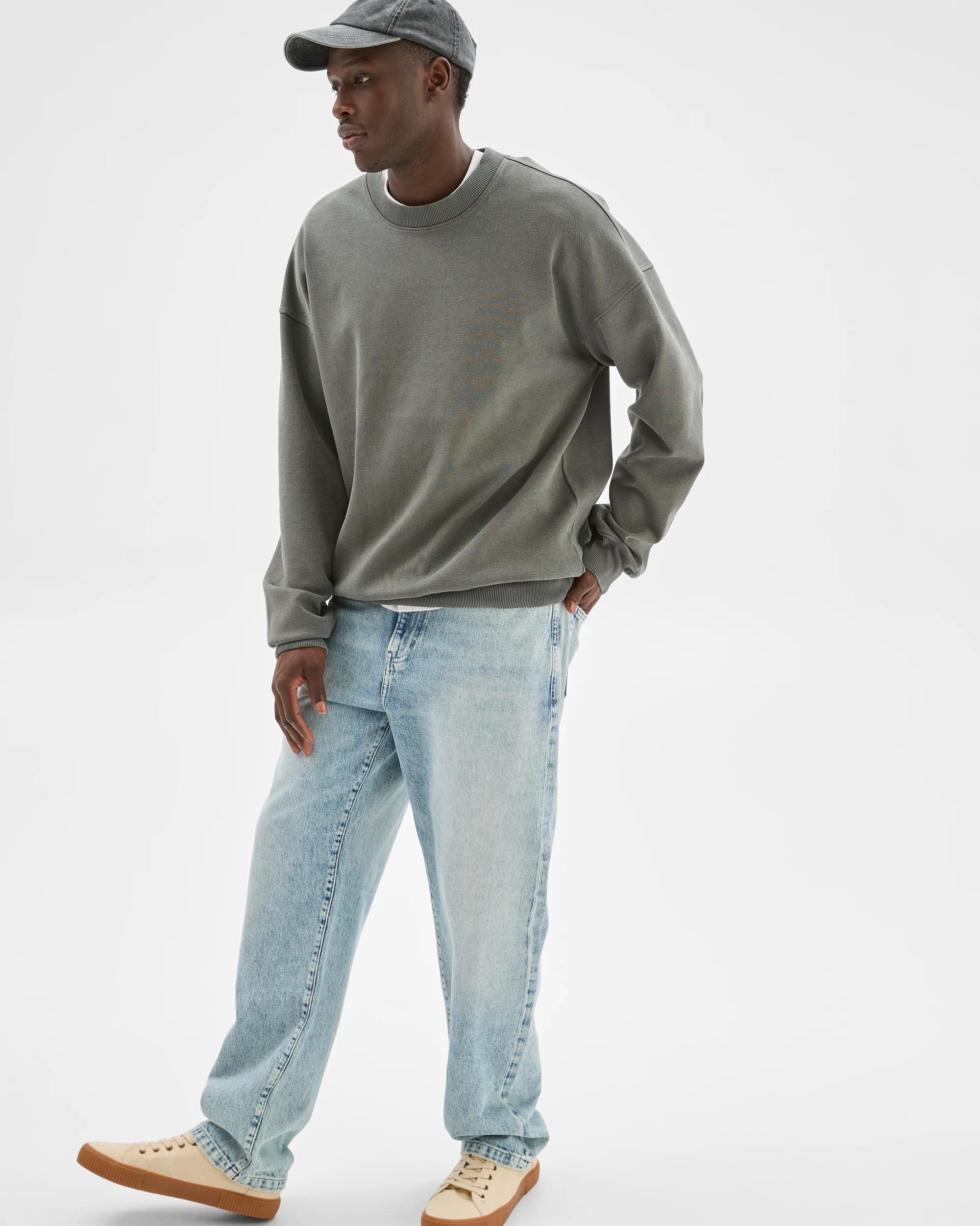 3 Commons Australian Cotton Blend Oversized Heavyweight Jumper WORN BLACK, 3 of 7