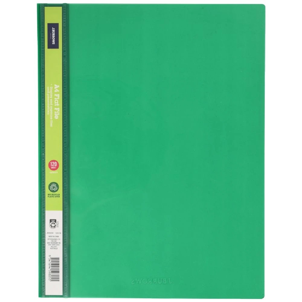1 J.Burrows A4 Flat File Green, 1 of 3