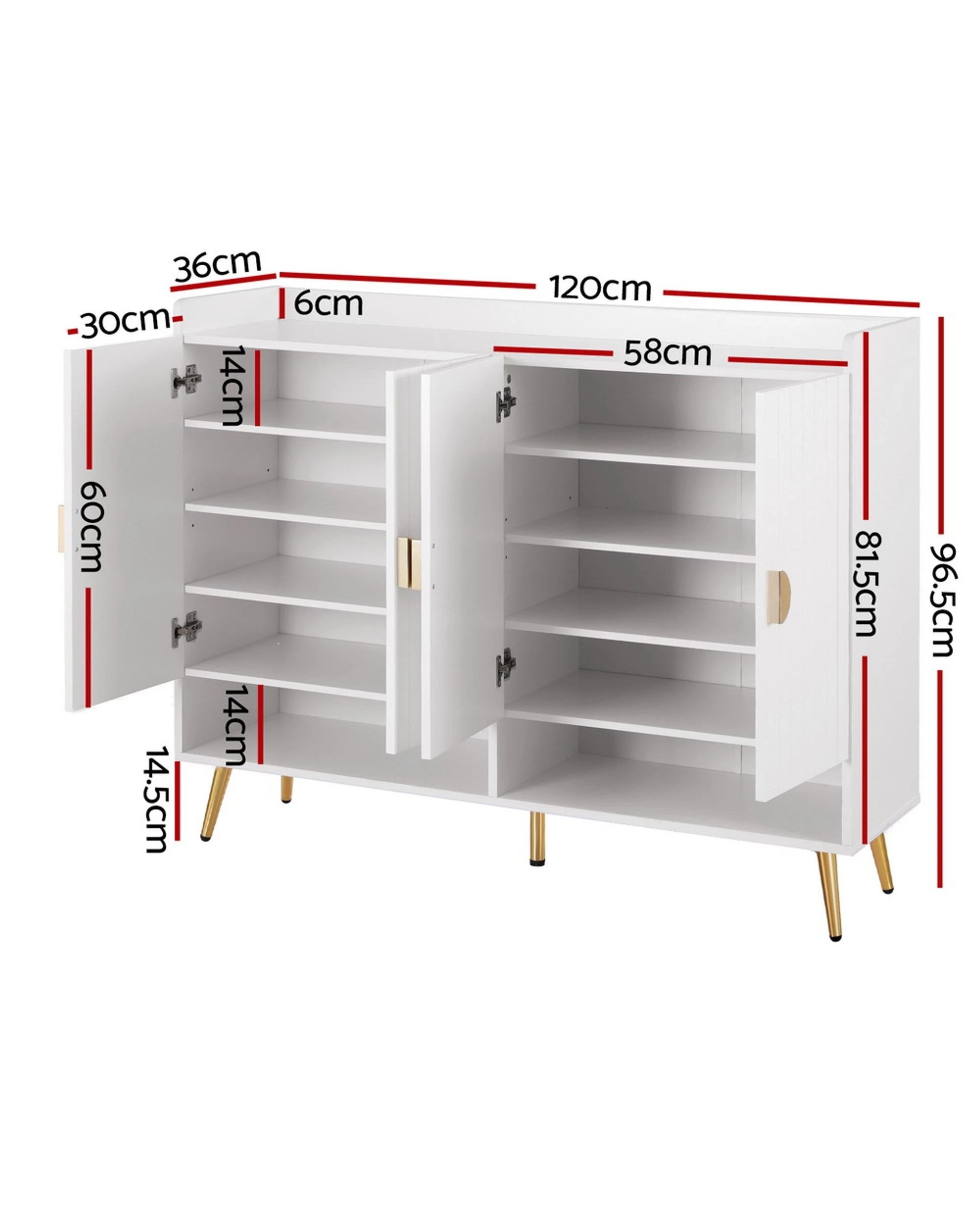3 Artiss Shoe Rack Cabinet 5 Tiers 30 Pairs
 - White, 3 of 3