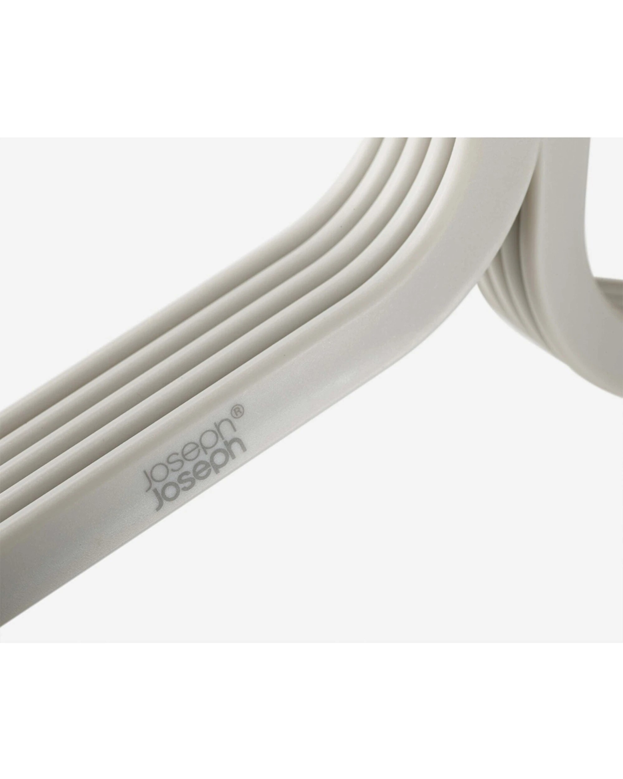 6 Joseph Joseph Orderly Anti-Tangle Clothes Hanger Set 5pc 41cm Non-Slip Grip Ecru - White, 6 of 7