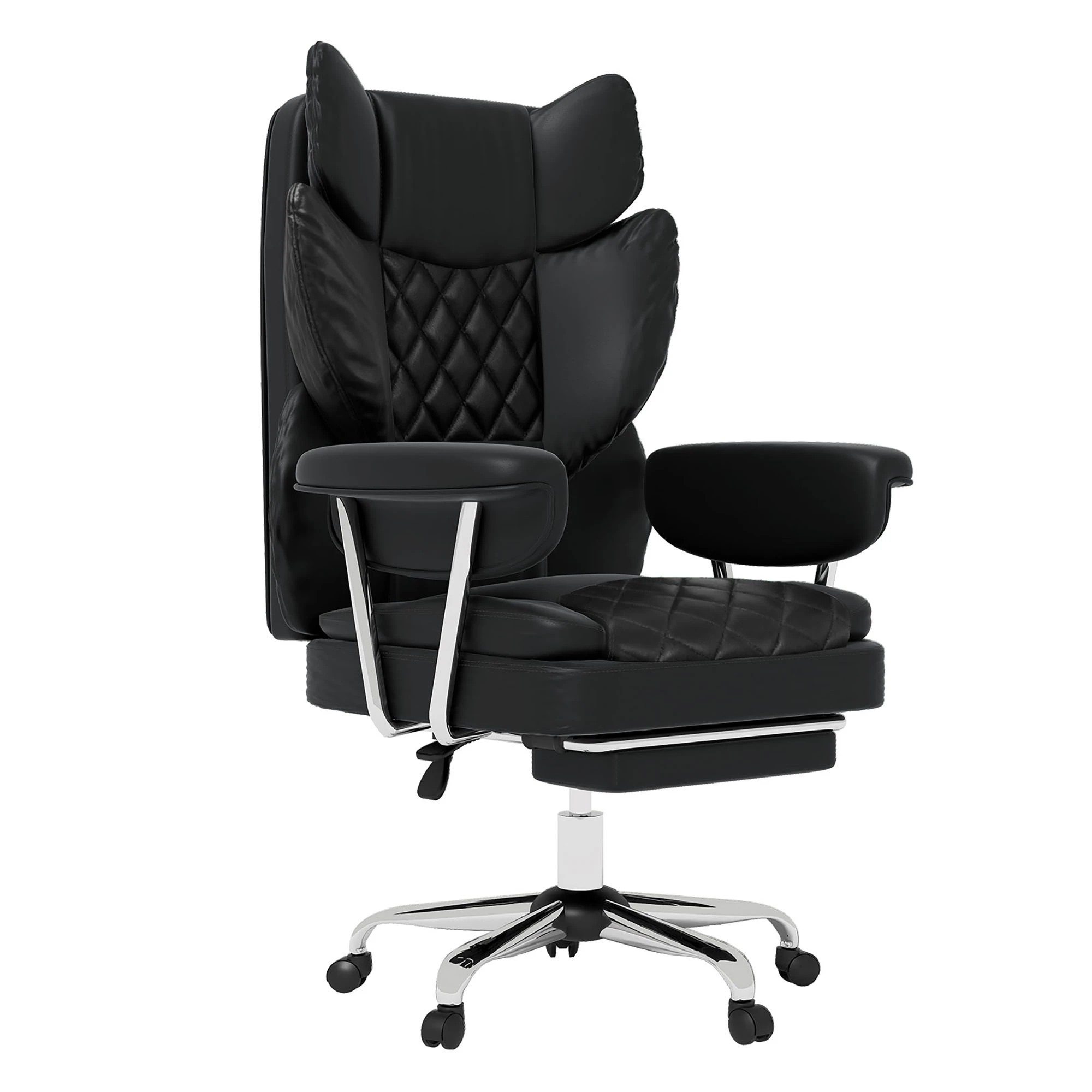 1 Levede Office Chair PU Leather - Black, 1 of 9