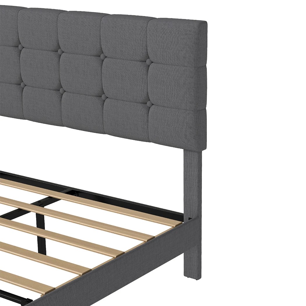 4 Levede Queen Size Bed Frame Upholstered, 4 of 8
