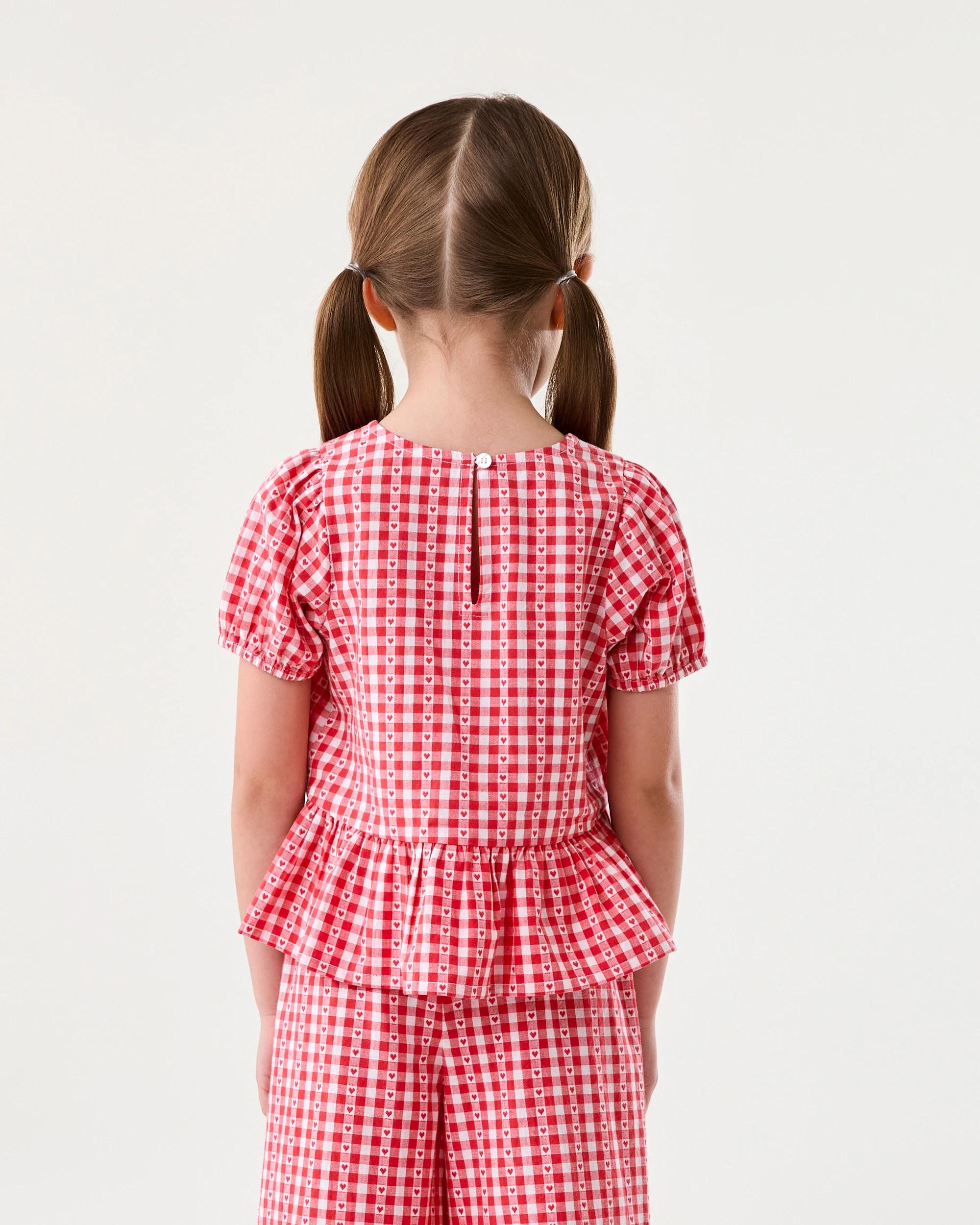 2 Woven Frill Top Red Check, 2 of 7