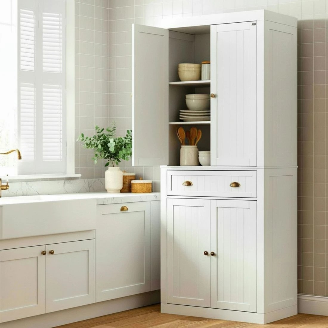 6 Artiss Buffet Sideboard Cupboard Cabinet - White, 6 of 6