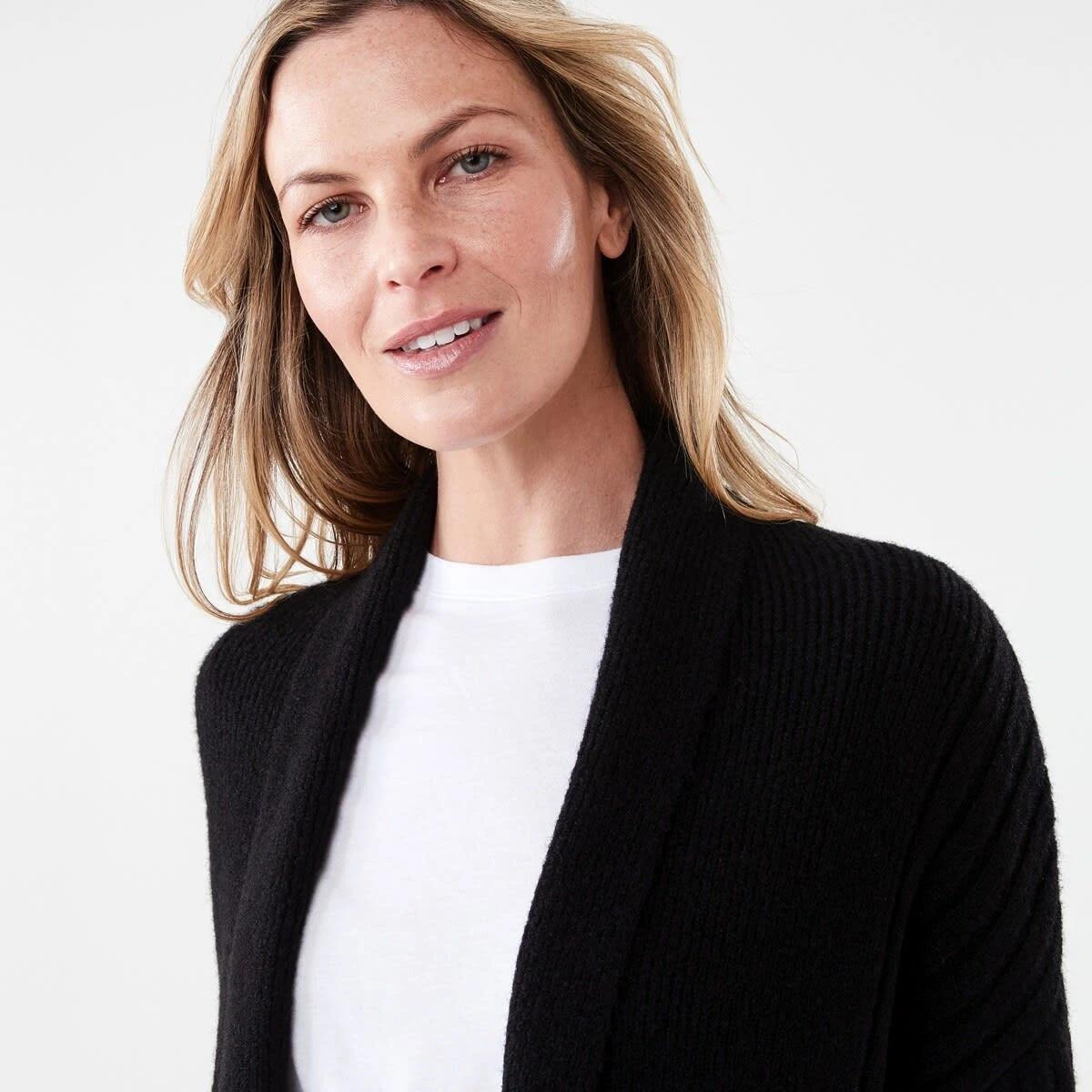 4 Longline Rib Cardigan Black, 4 of 6