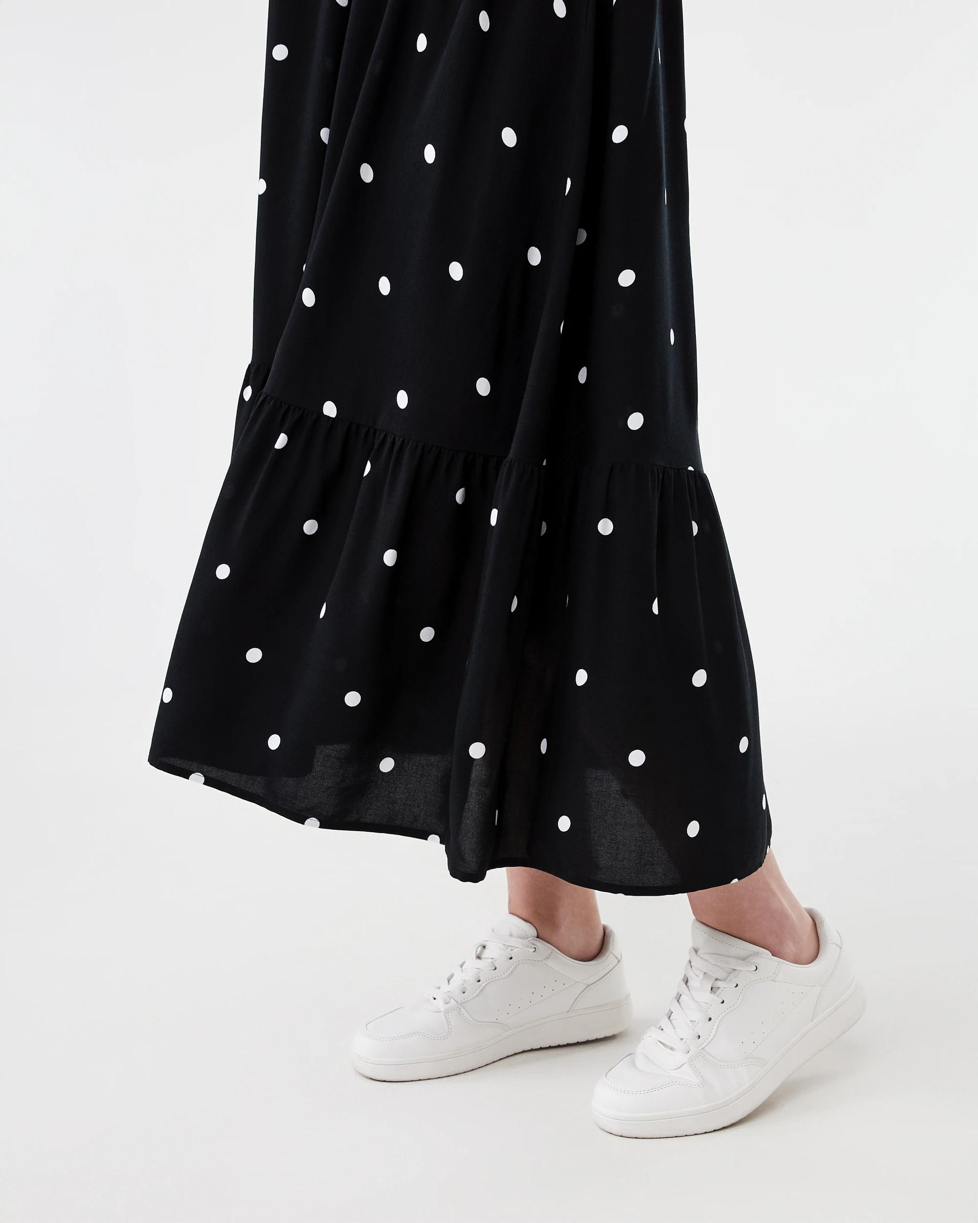 7 Maternity Short Sleeve Midi Tea Dress Spot Blk, 7 of 7