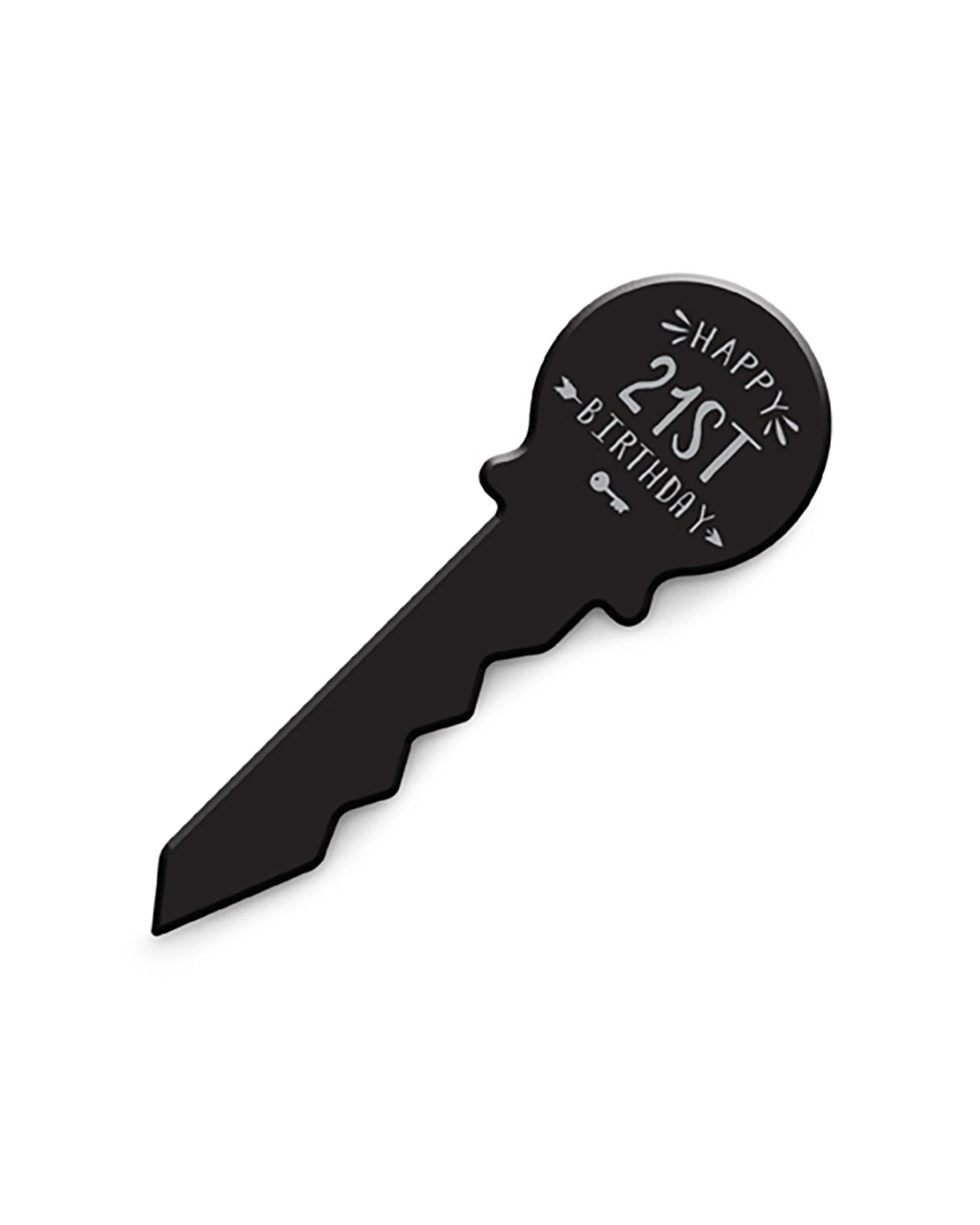 3 Small 21st Birthday Big Key Fun Novelty Celebration Message Gift Set - Black, 3 of 3