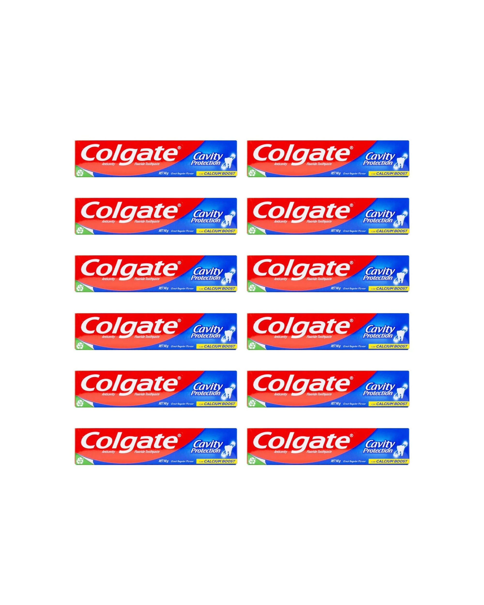 1 Colgate 12PK Fluoride Toothpaste Cavity Protection Great Regular Flav 90g - Multi, 1 of 4