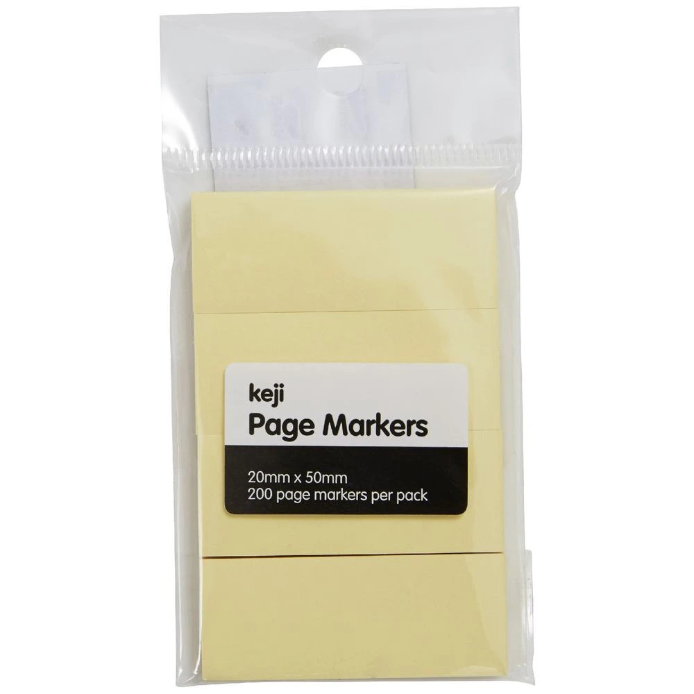 3 Keji Page Markers 20 x 50mm Yellow 4 Pack, 3 of 3