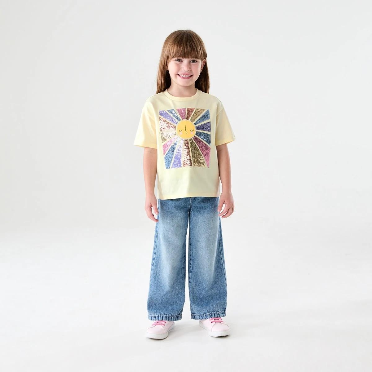 5 Short Sleeve Embellished T-shirt SOL SEQUIN PEAR SORBET, 5 of 6