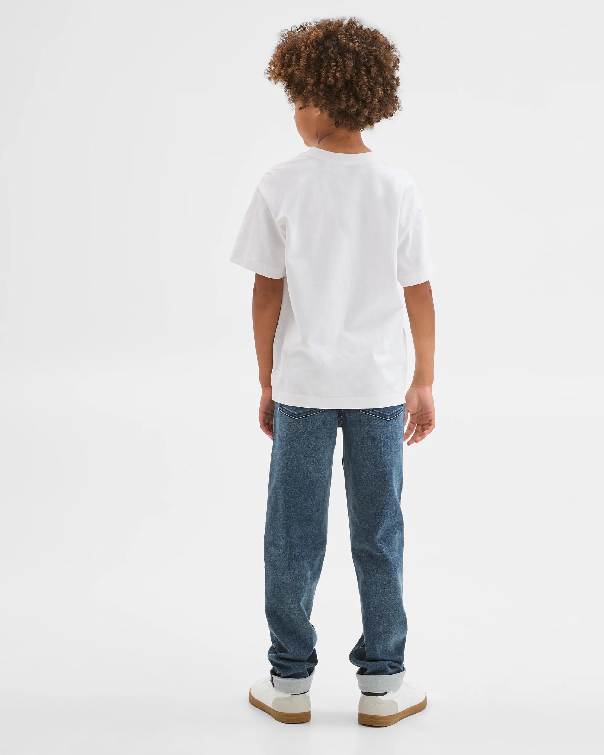 3 Target Kids Elastic Waistband Straight Fit Denim Jeans NAVY WASH, 3 of 5