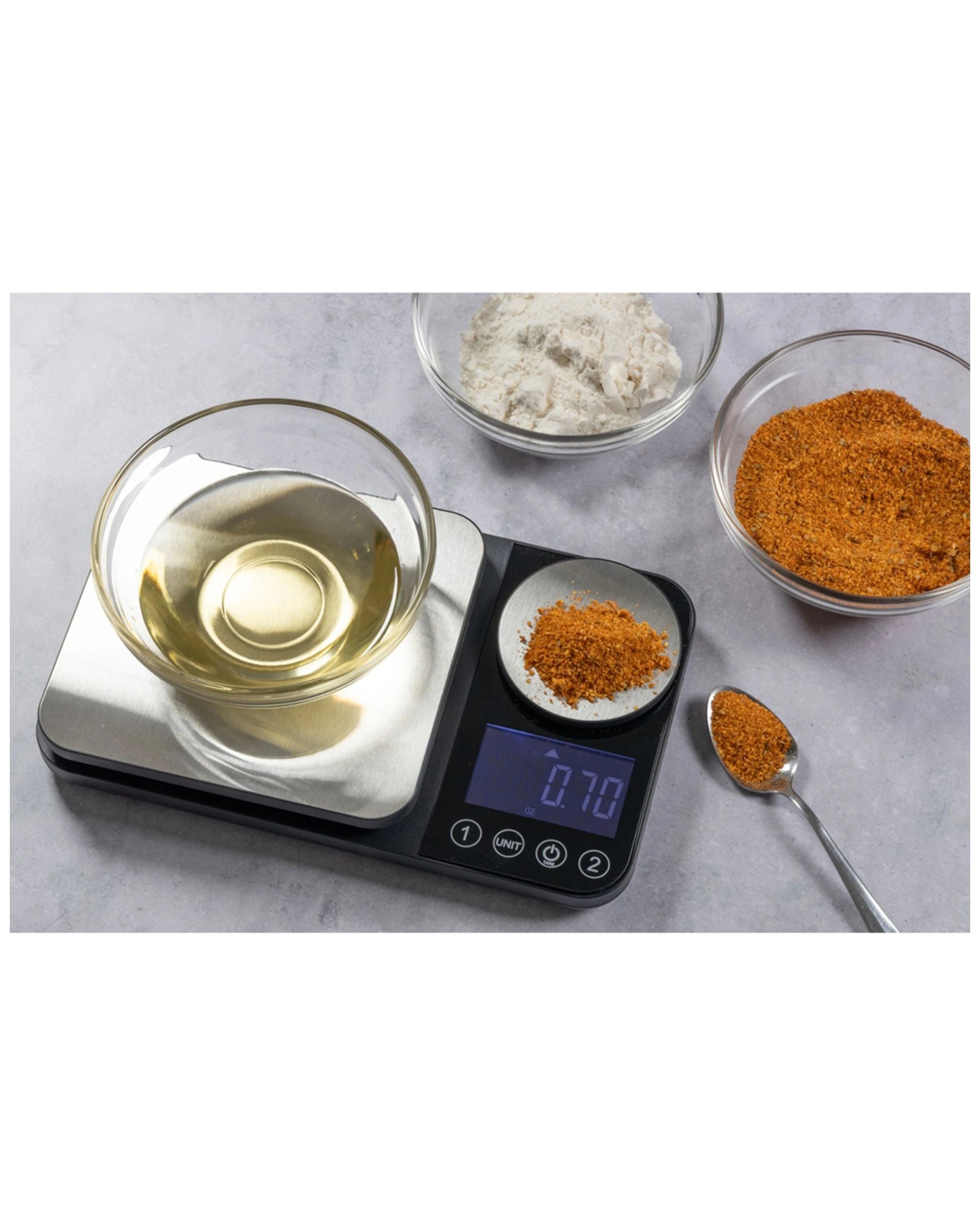 2 Cuisena Digital Kitchen Scale 5kg 1g Accuracy Dual Stainless Steel Platforms - Silver, 2 of 6