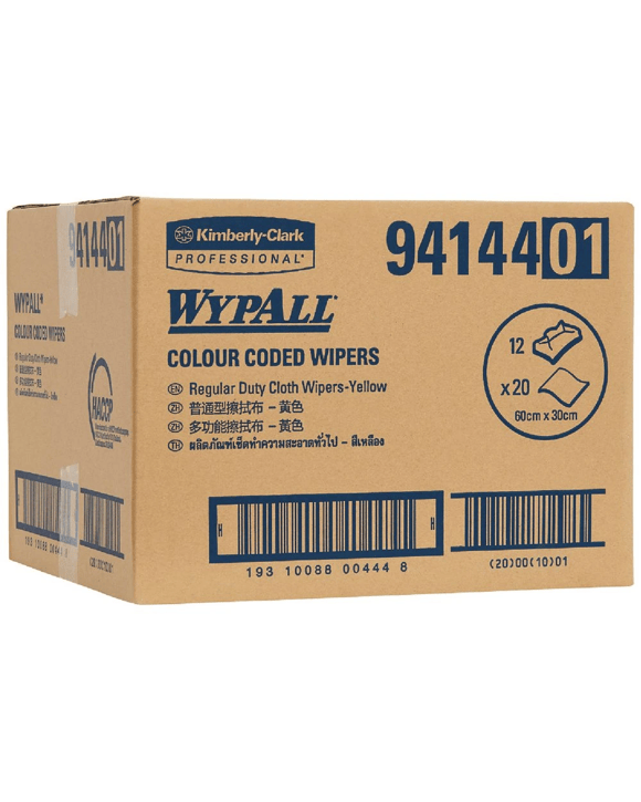 Wypall Colour Coded Regular Duty Cloths Yellow 240 Pack