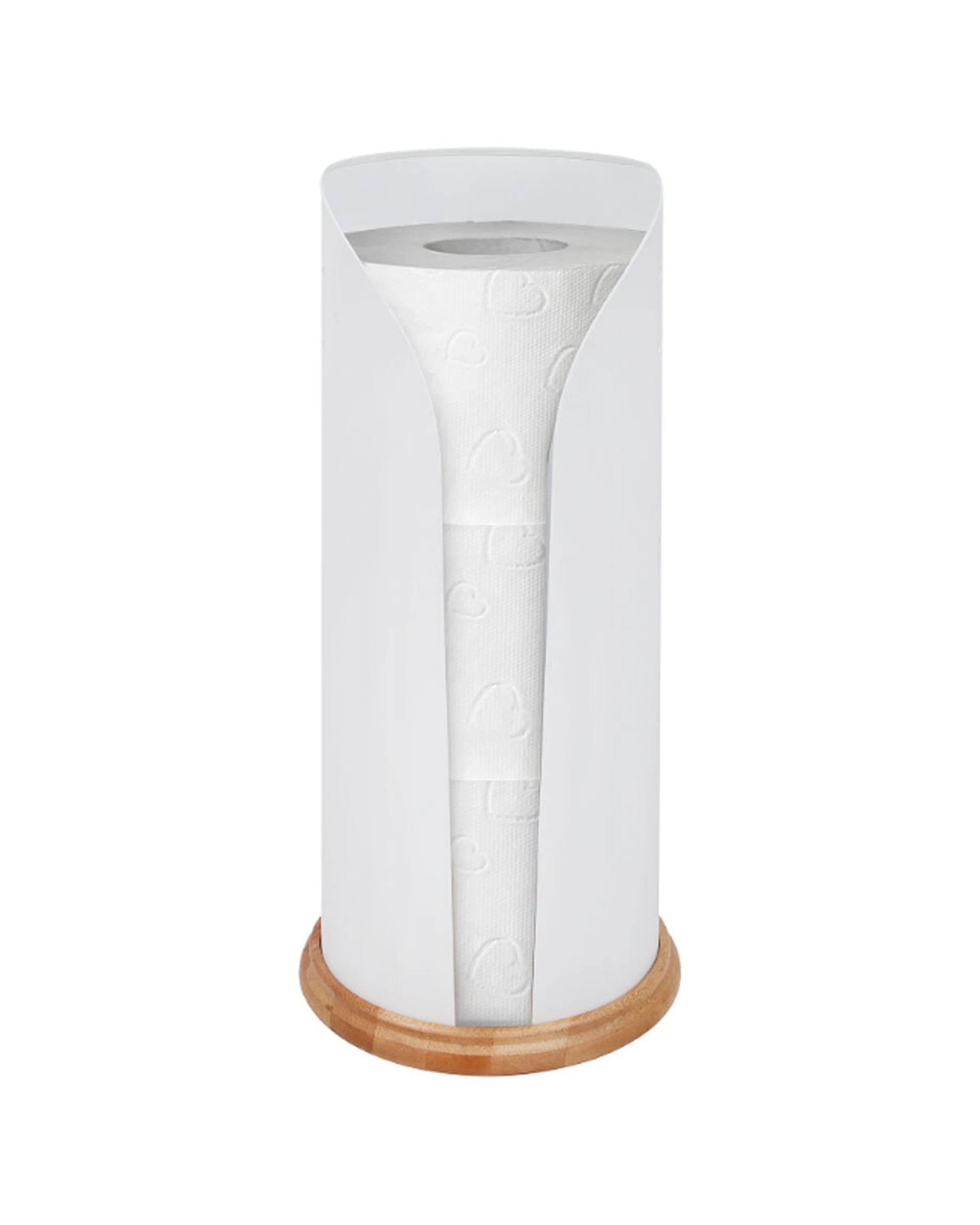 3 Eco Basics Stainless Steel Bamboo Toilet Roll Holder Storage Holds 3 Rolls
 - White, 3 of 5