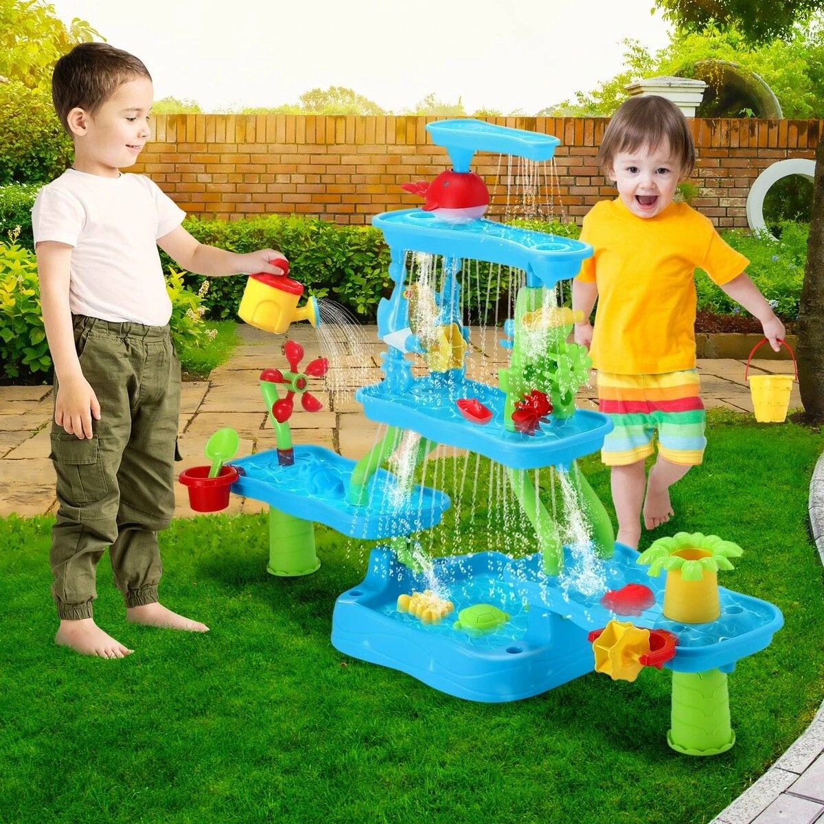6 AUSWAY Sand Water Play Table 5 Tier Waterfall Pool Toys, 6 of 6