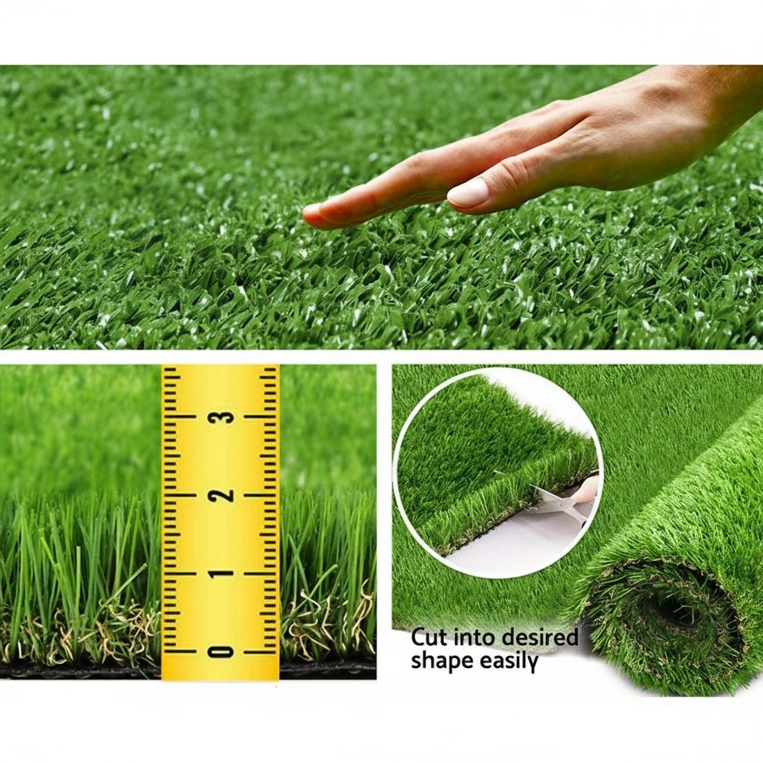 7 Prime Turf Artificial Grass 60SQM 30mm Synthetic Fake Lawn Turf Plastic Plant 4-coloured 2mx5m - Green, 7 of 7