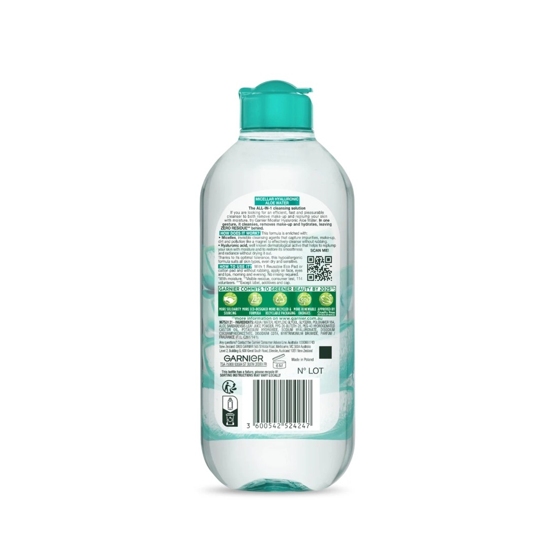 2 Garnier SkinActive Micellar Cleansing Water All-in-1 400ml - Hyaluronic Acid and Aloe Vera, 2 of 9