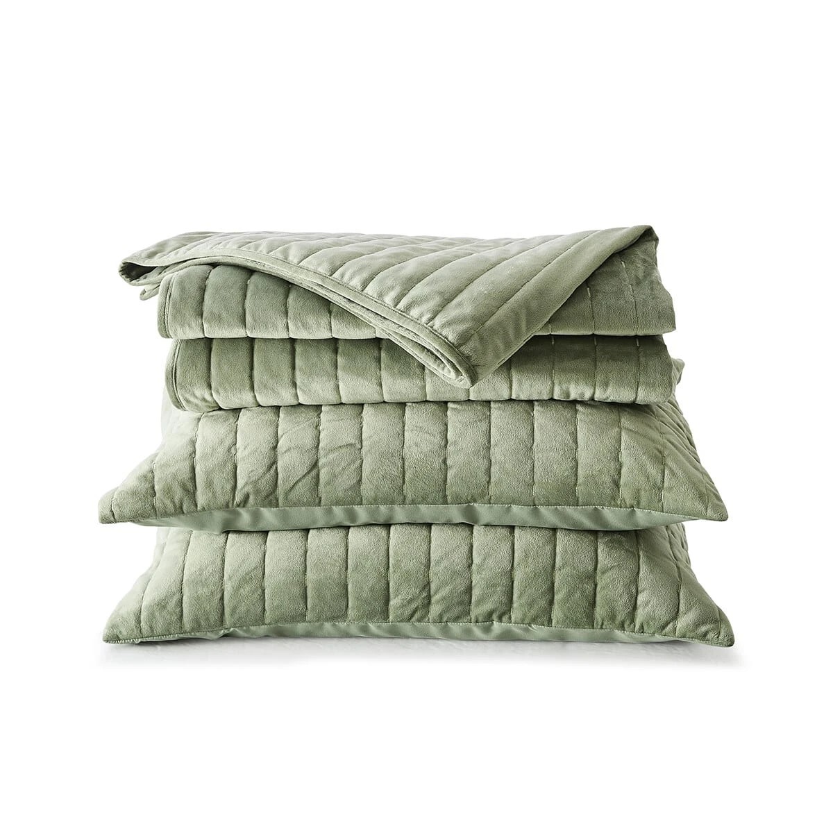5 Velvet Coverlet Set - Queen/King Bed, Forest, 5 of 6