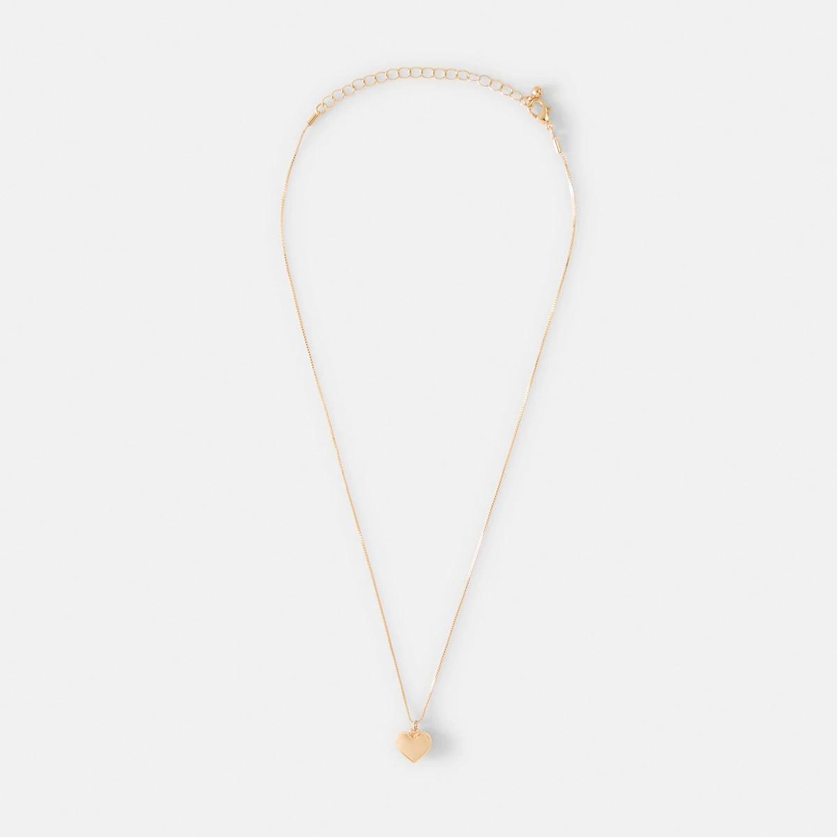 2 Basic Heart Pendant Necklace - Gold Tone Gold, 2 of 4