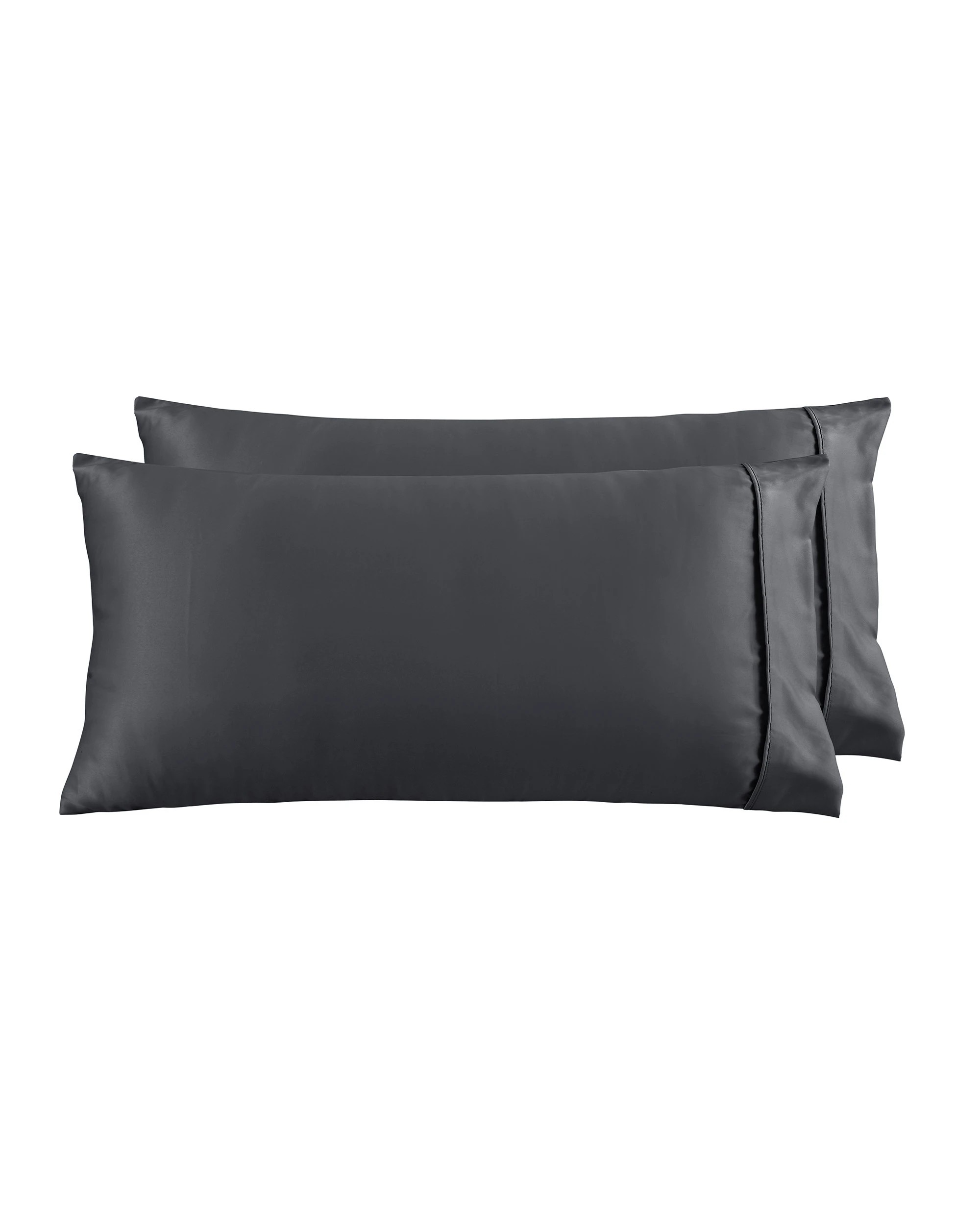3 Dreamaker Matte Satin King Pillowcase Twin Pack - Charcoal, 3 of 6