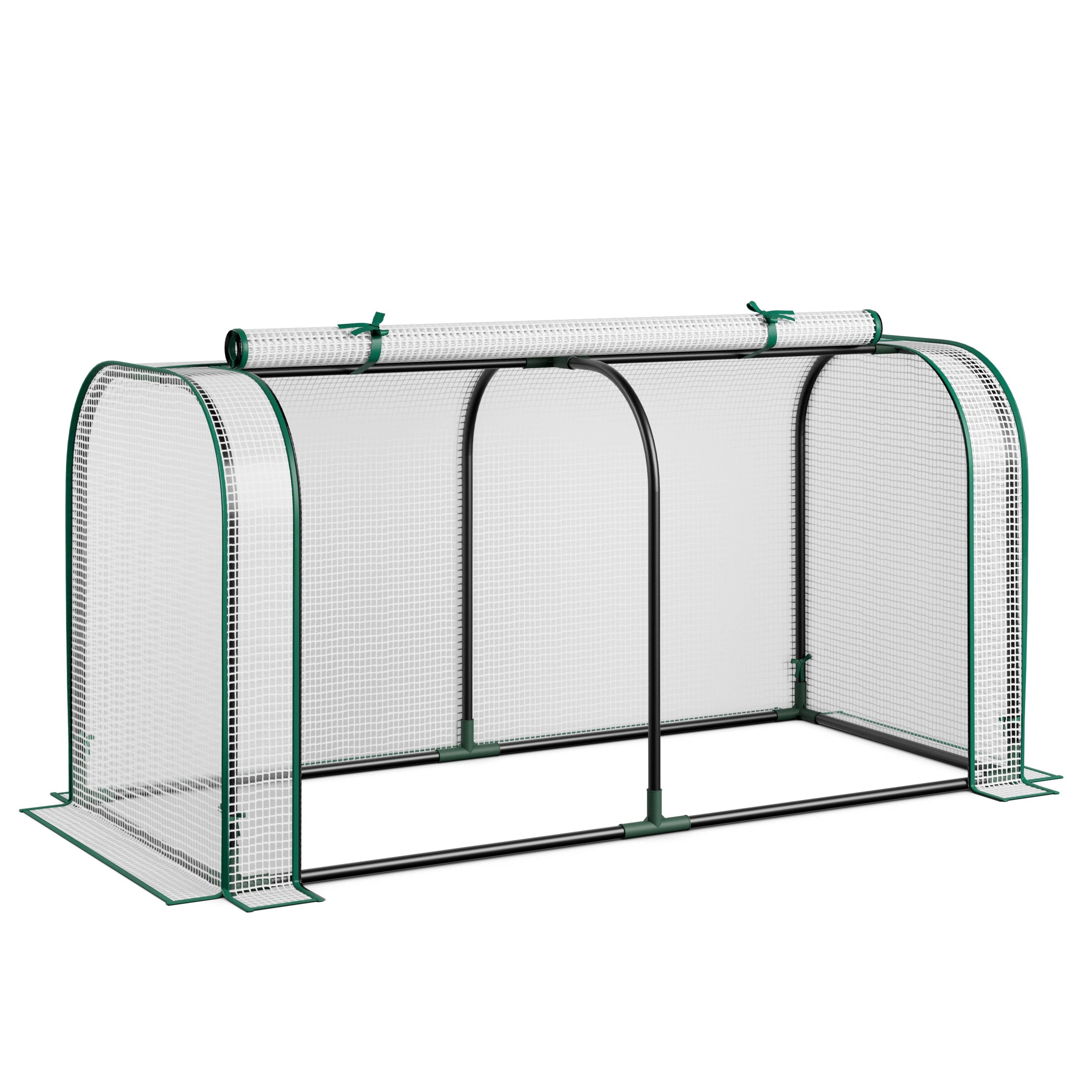 1 Costway 118cm Portable Greenhouse Garden Shed w/Metal Frame & PE Cover Patio Green House - White, 1 of 2
