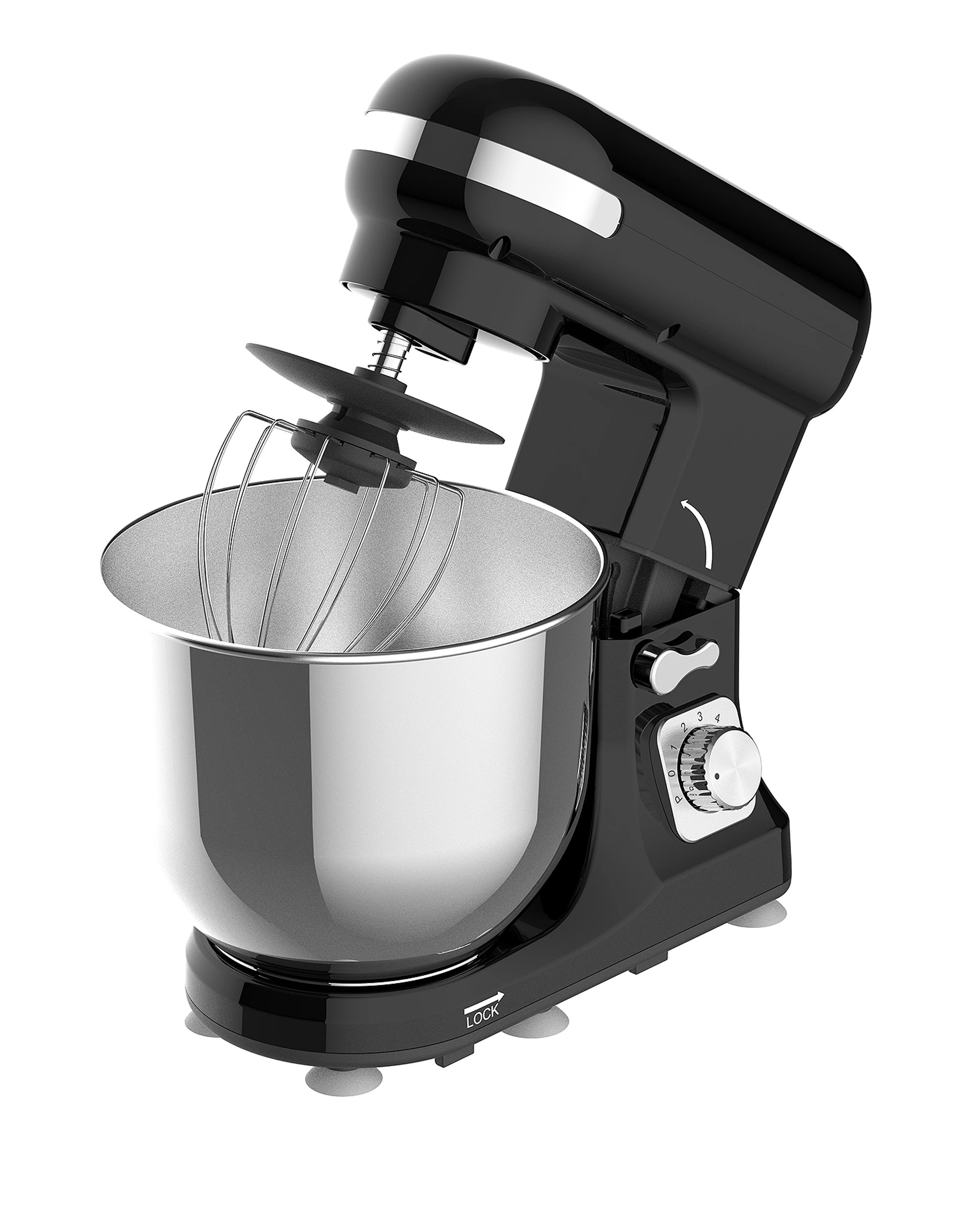 2 Yopower 6.5L Stand Mixer, 1400W Electric Food Mixer Dough Hook, Whisk & Beater - Black, 2 of 4