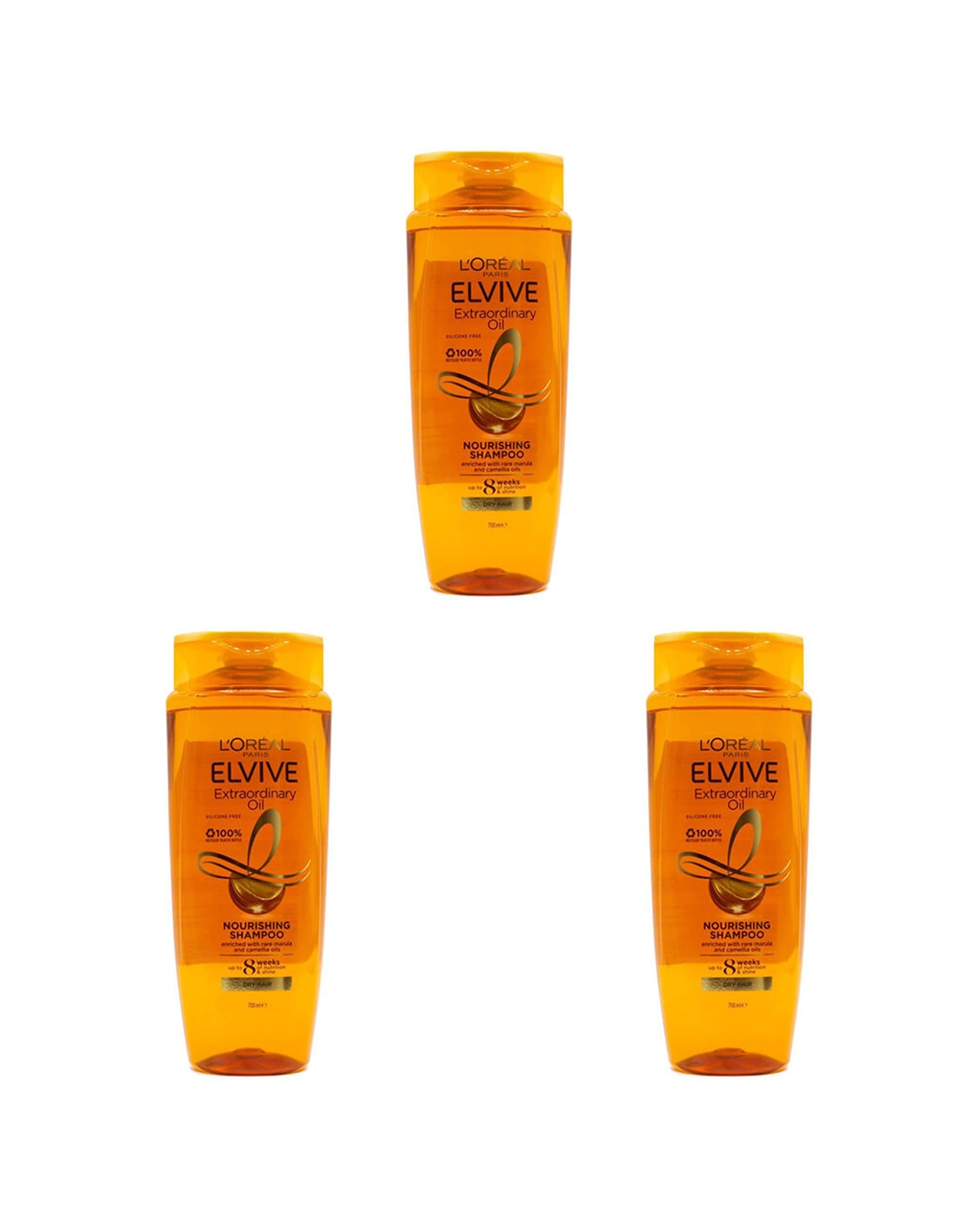 1 Loreal 3PK Shampoo Nourishing Extraordinary Oil For Dry Hair 700ml - Orange, 1 of 3