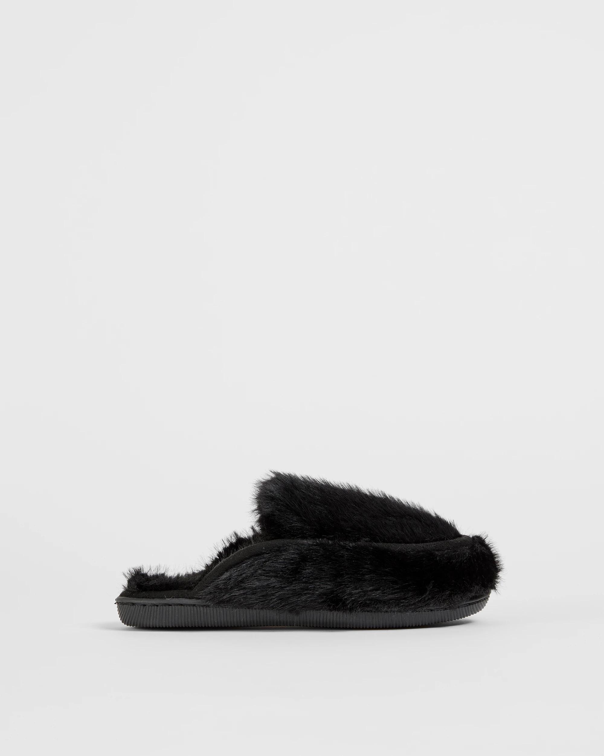 1 Target Fluffy Mule Scuff Slipper - Zuri BLACK, 1 of 3