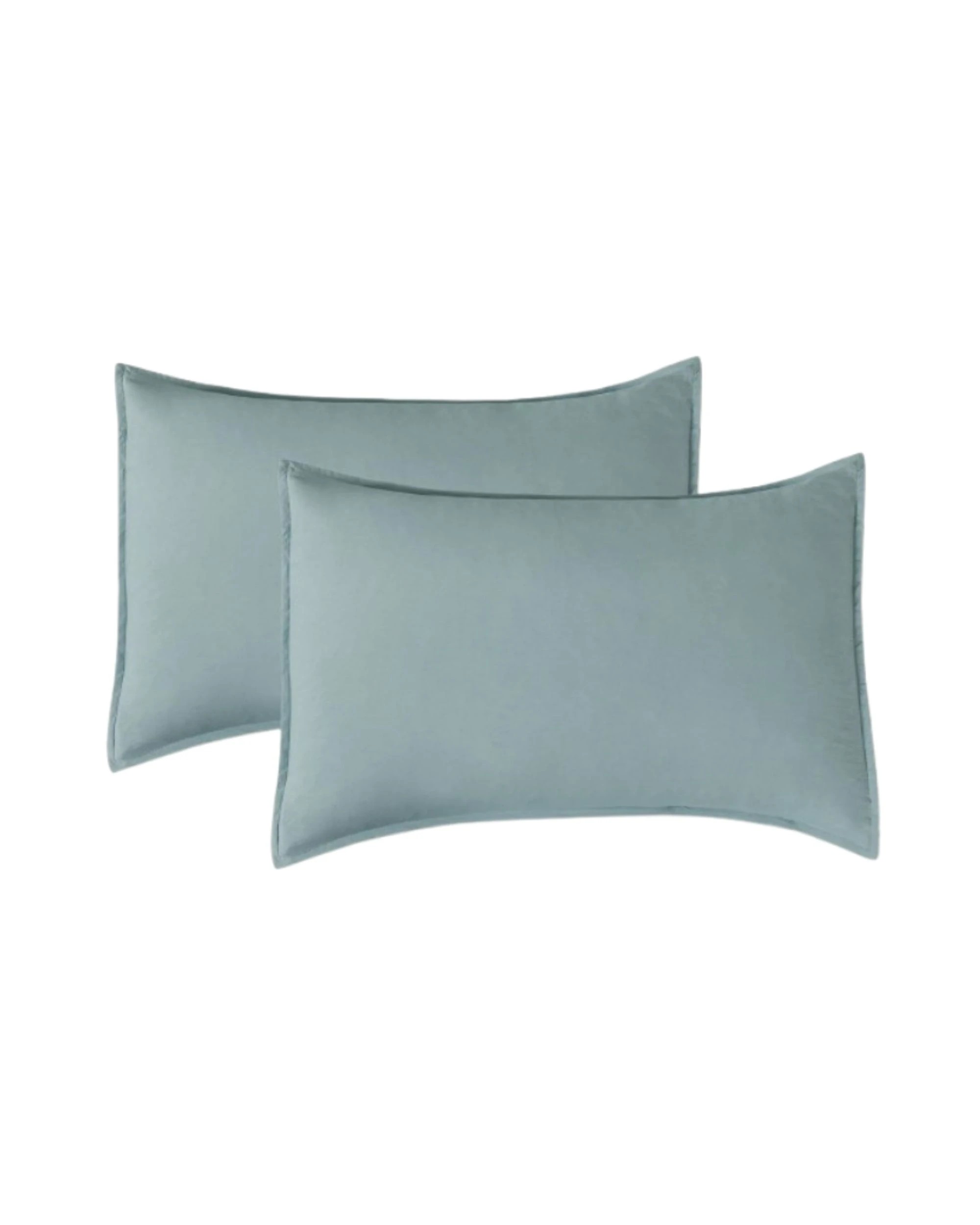 1 CleverPolly 2-Pack Vintage Washed Microfibre King Pillowcases - Seafoam, 1 of 4