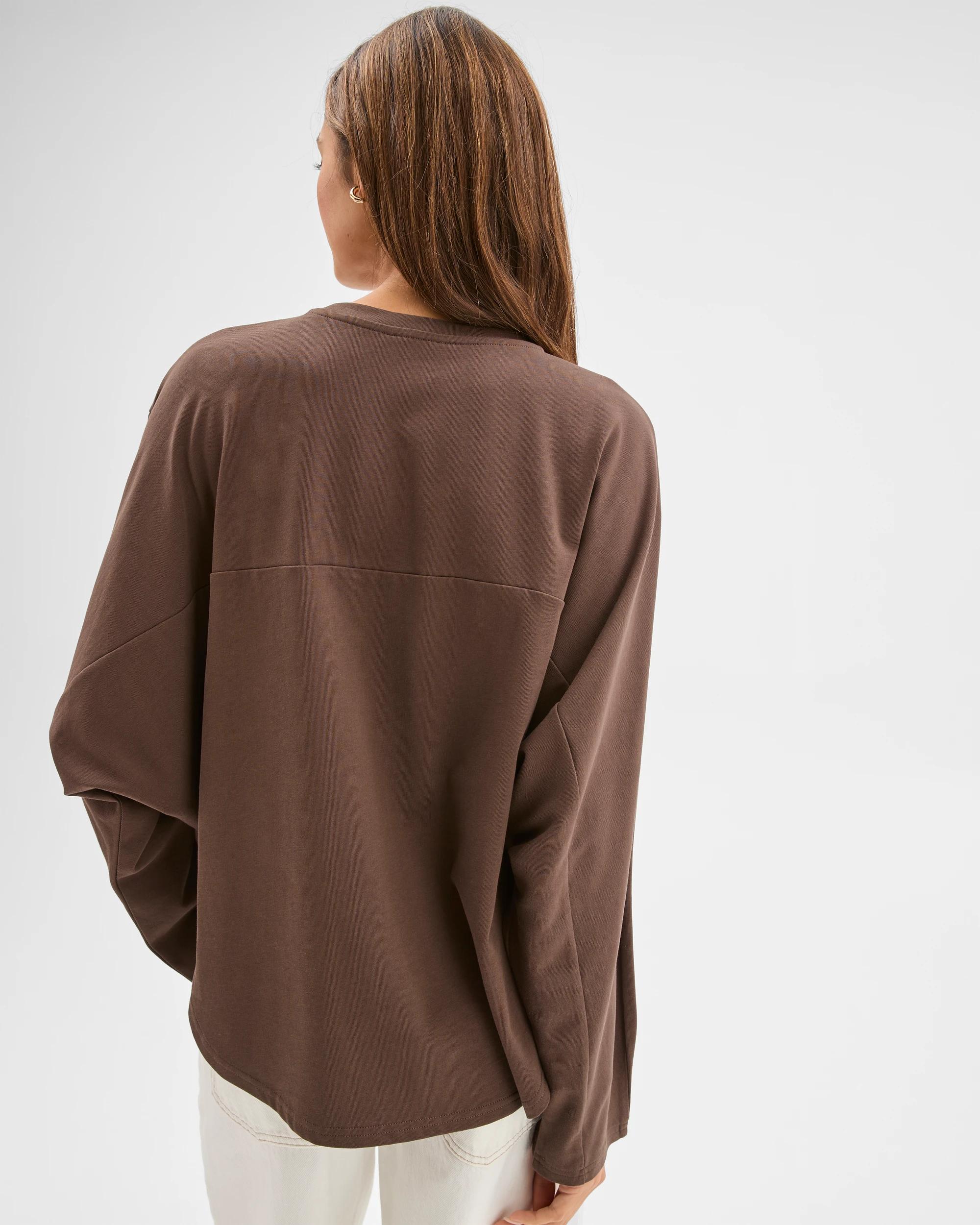 7 Lily Loves Australian Cotton Dolman Sleeve T-Shirt BARK, 7 of 7
