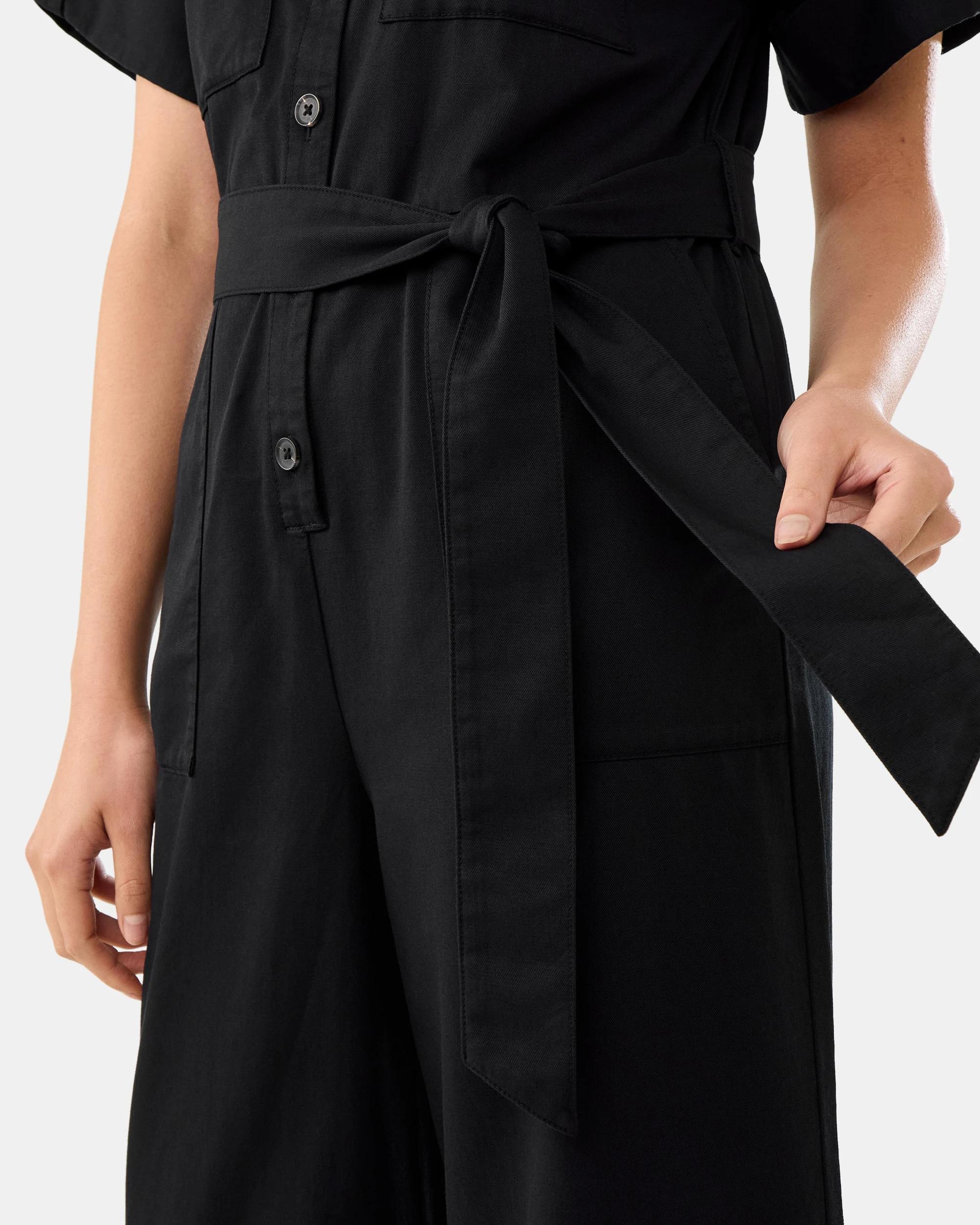 8 Short Sleeve Utility Jumpsuit Black, 8 of 9