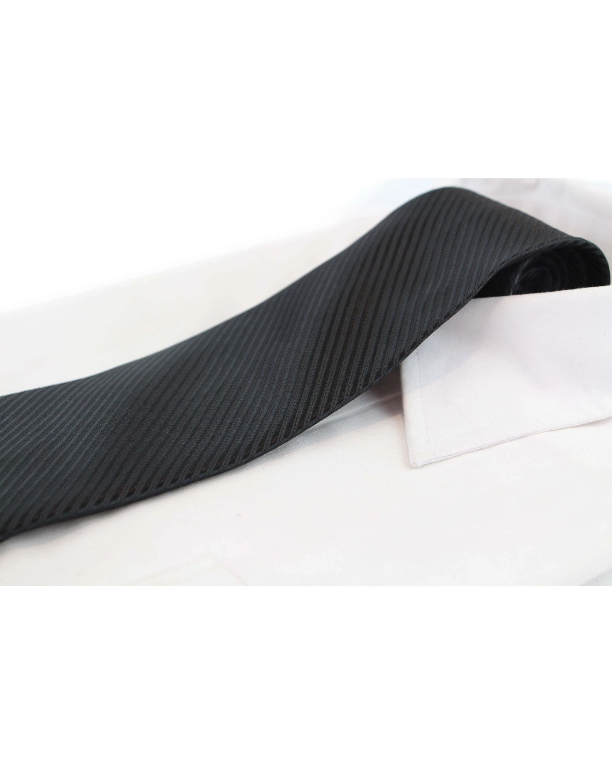 1 Zasel Mens Black Striped 10cm Classic Neck Tie, 1 of 2
